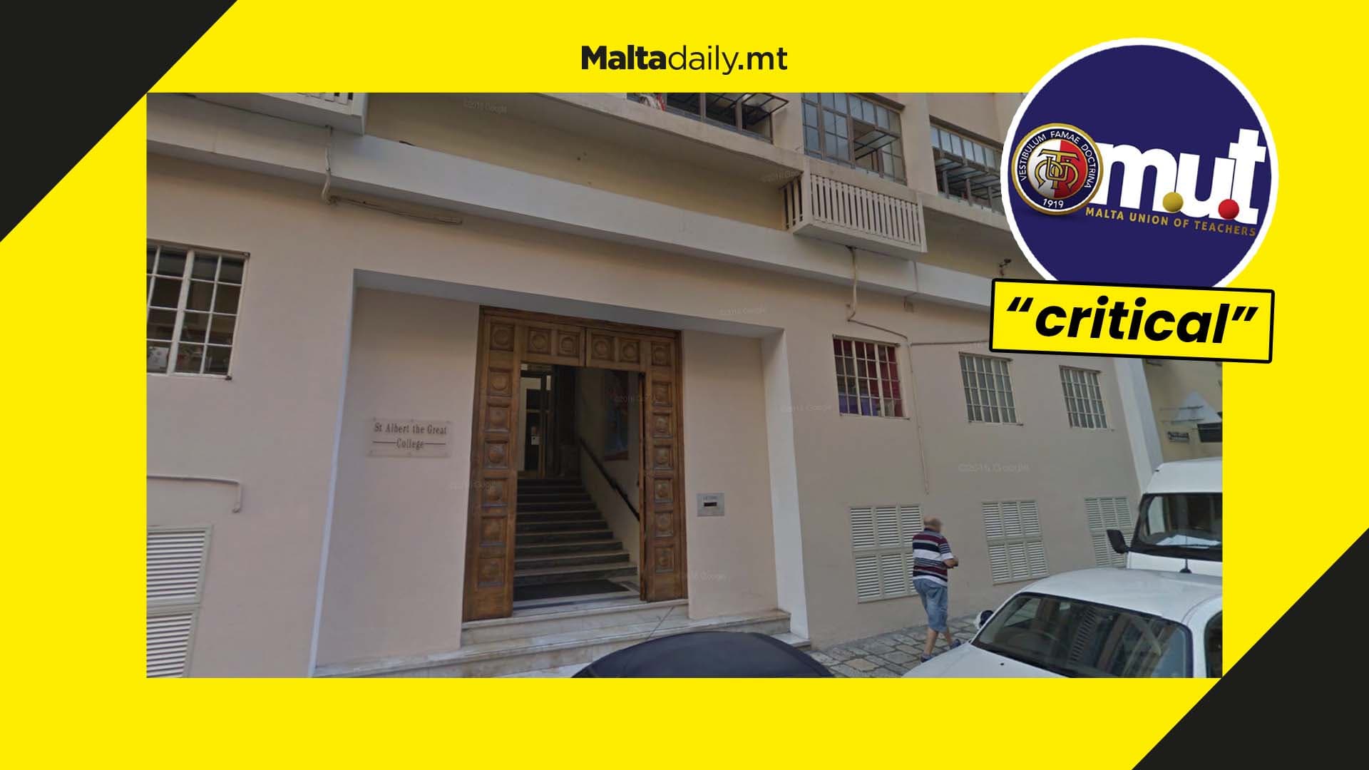 “Situation at St Albert the Great College is now critical”, teachers union says