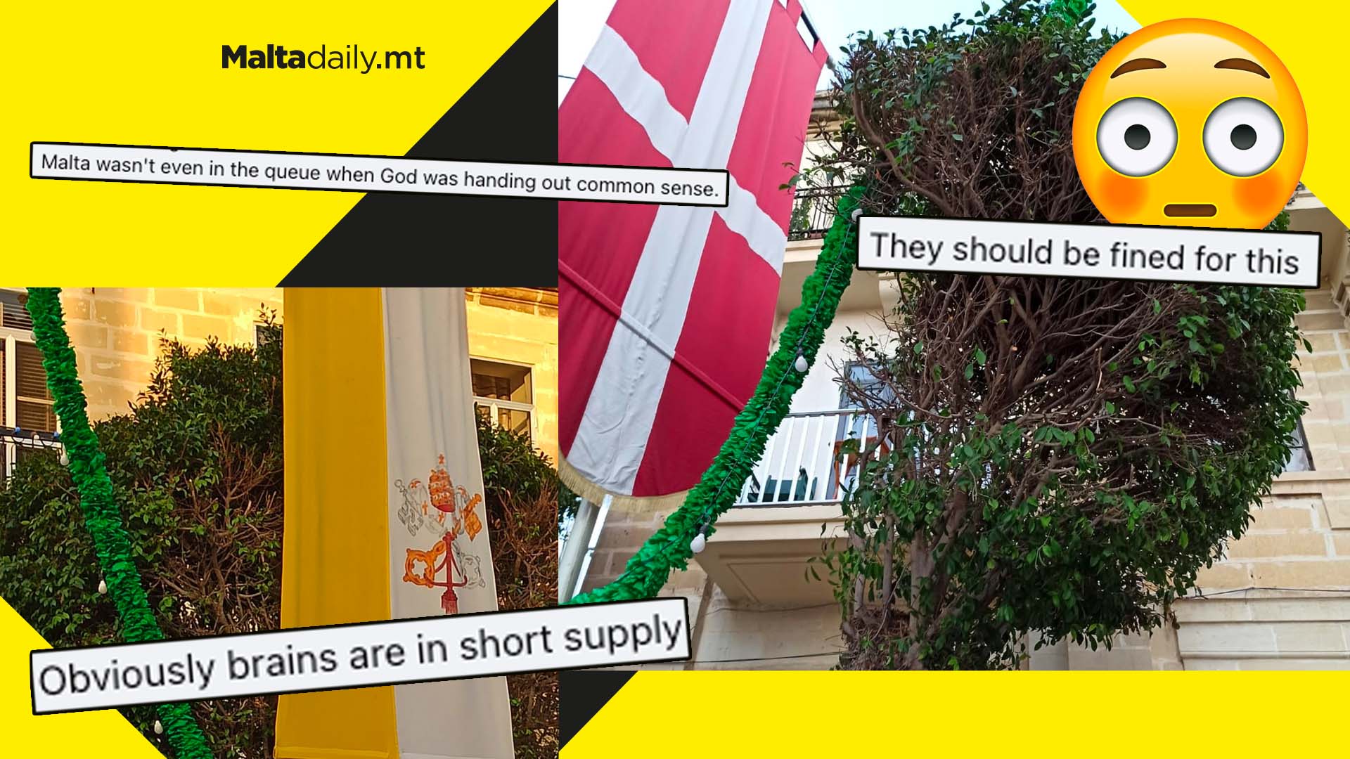 Online backlash after trees mutilated to fit Senglea feast decorations