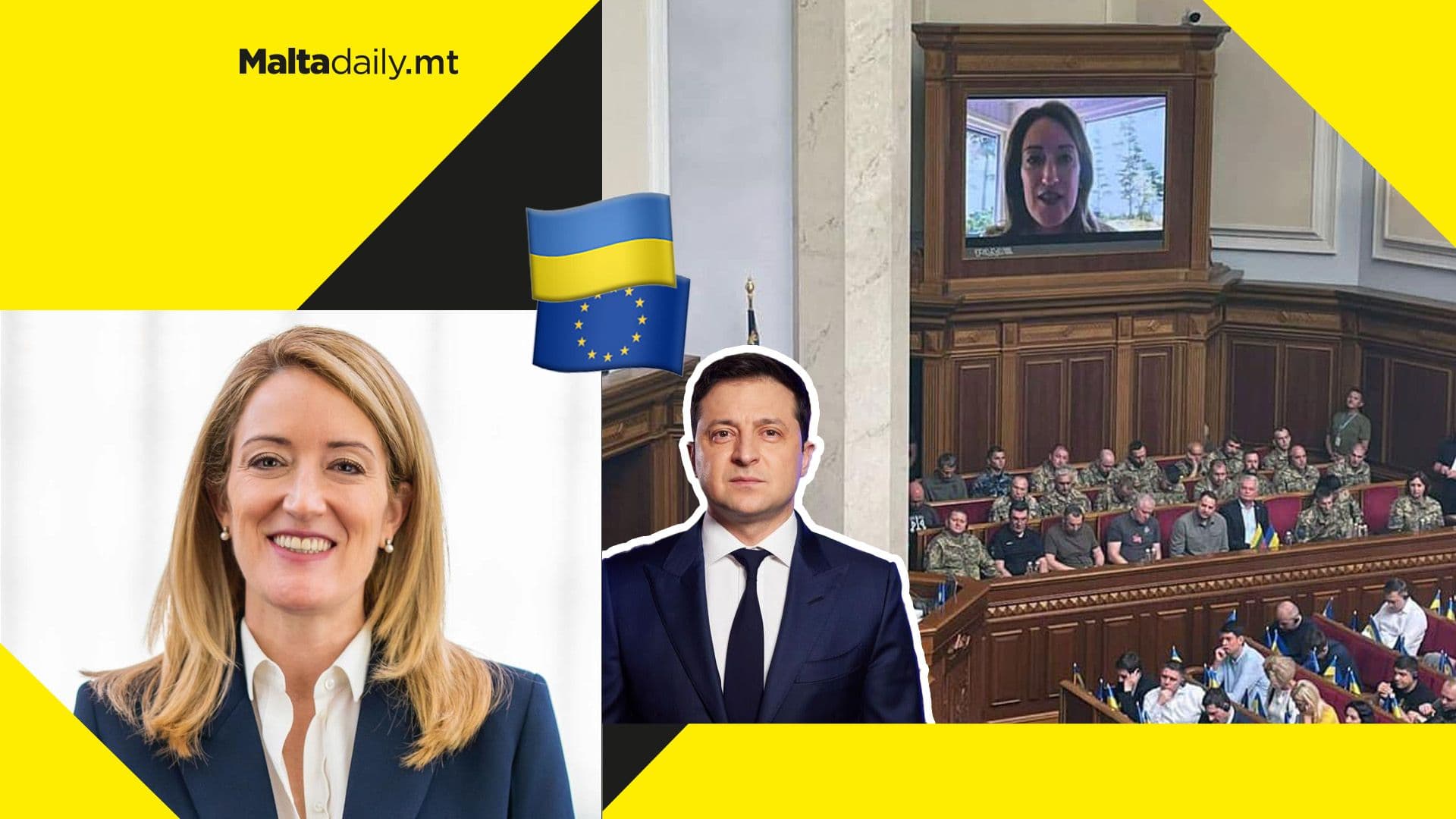 “Ukraine belongs with us”; Roberta Metsola invited to speak at Ukrainian Parliament