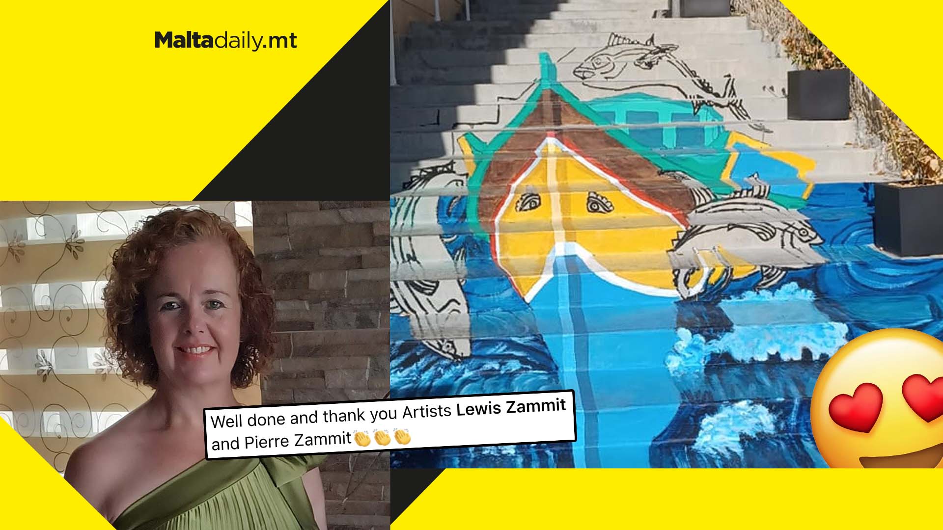 Gorgeous staircase art brightening up Mellieha whilst celebrating Maltese culture