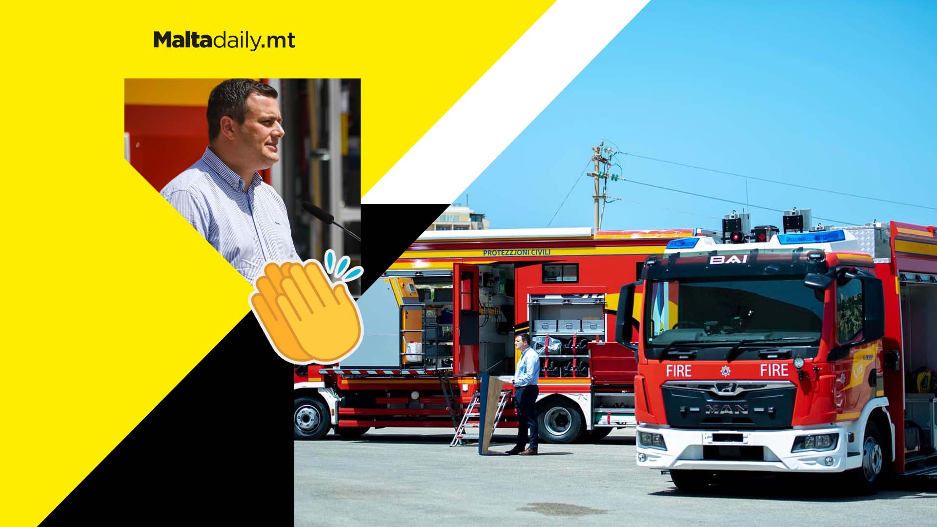 Two brand new fire engines for Civil Protection Department