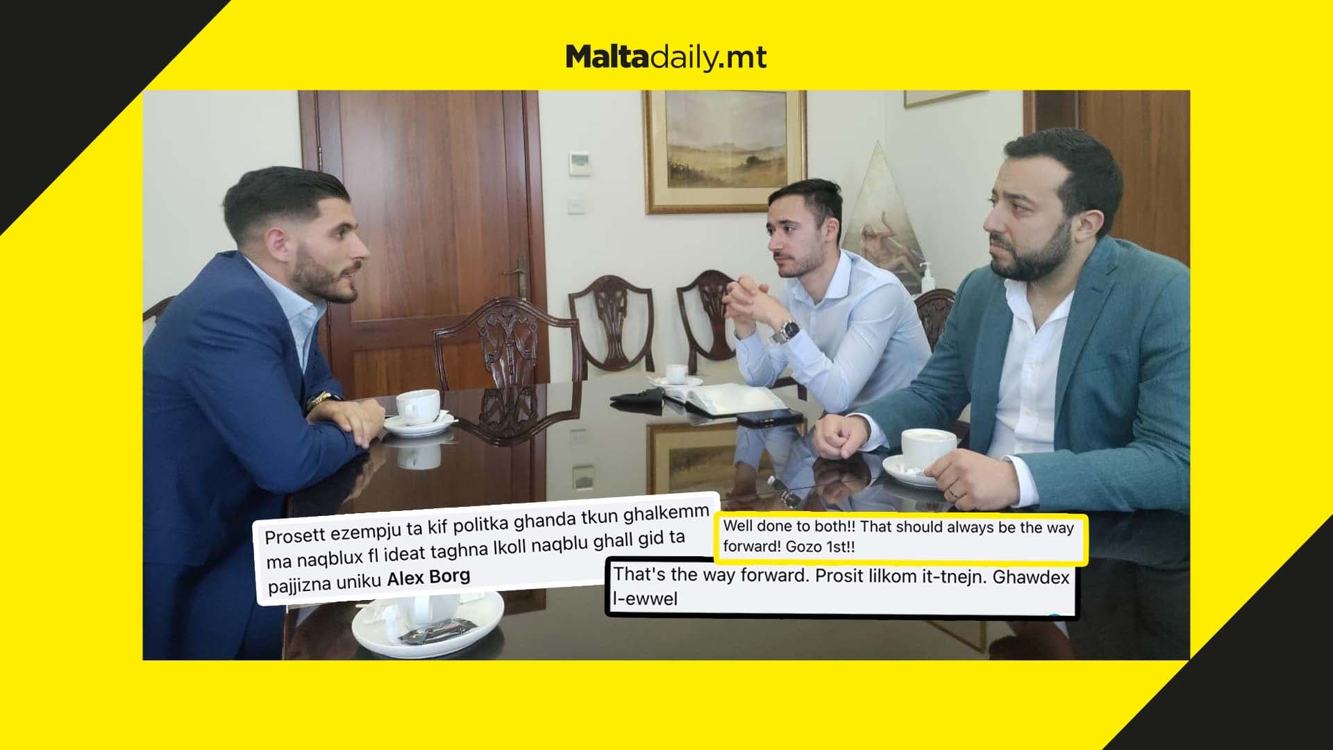 Gozo Minister Clint Camilleri & shadow minister Alex Borg meet to discuss island’s future