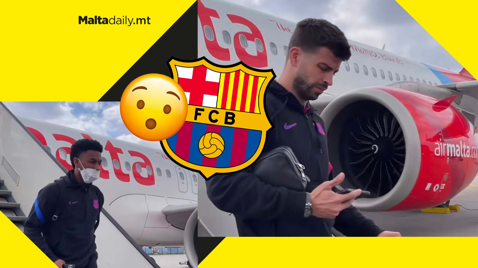 FC Barcelona players travel with Air Malta to Frankfurt