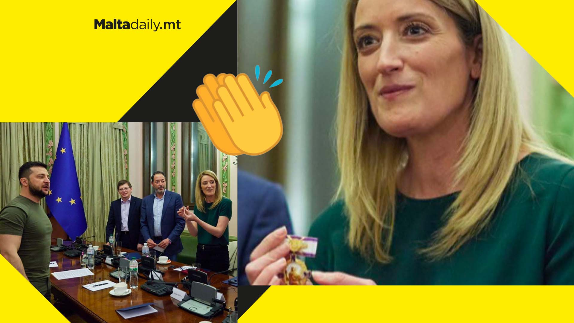 Metsola awarded Ukrainian Order of Princess Olga by Zelenskyy