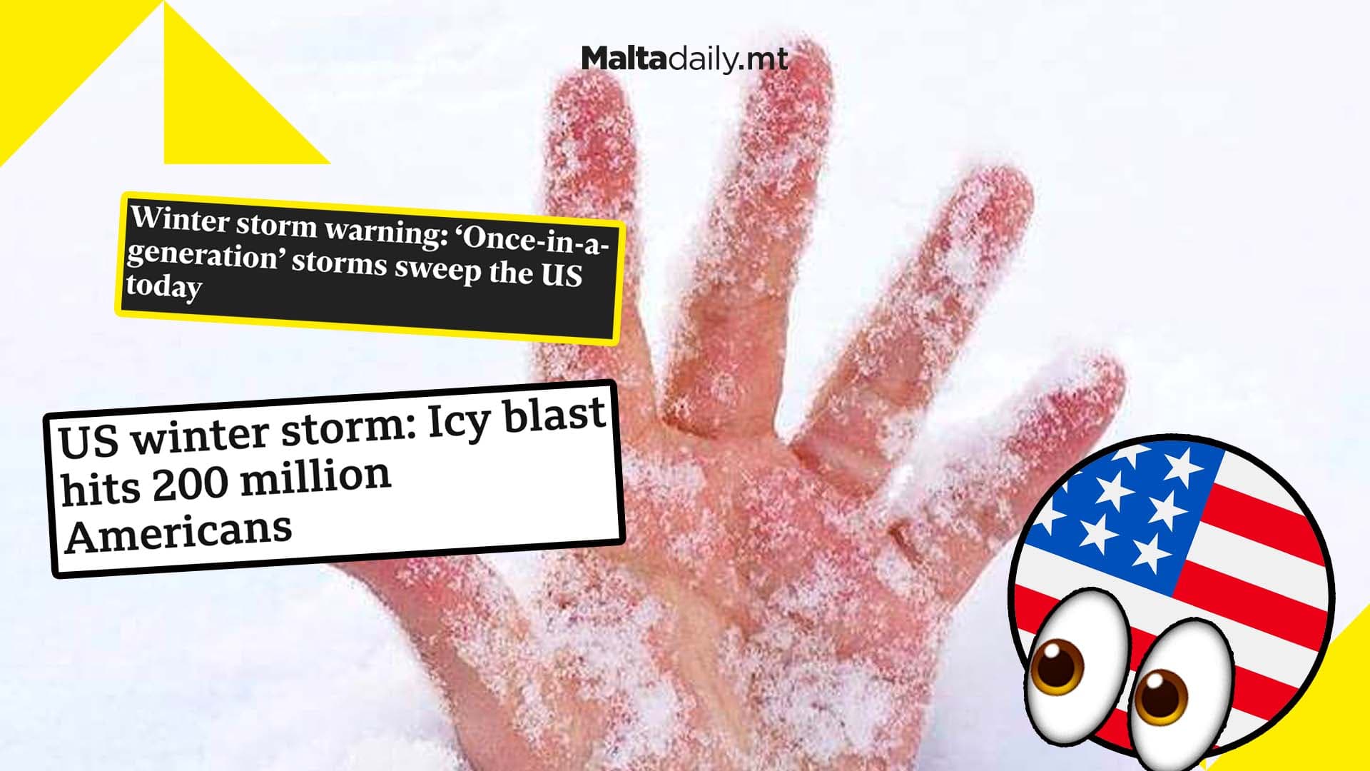 Frostbite by just being outside for minutes in the US