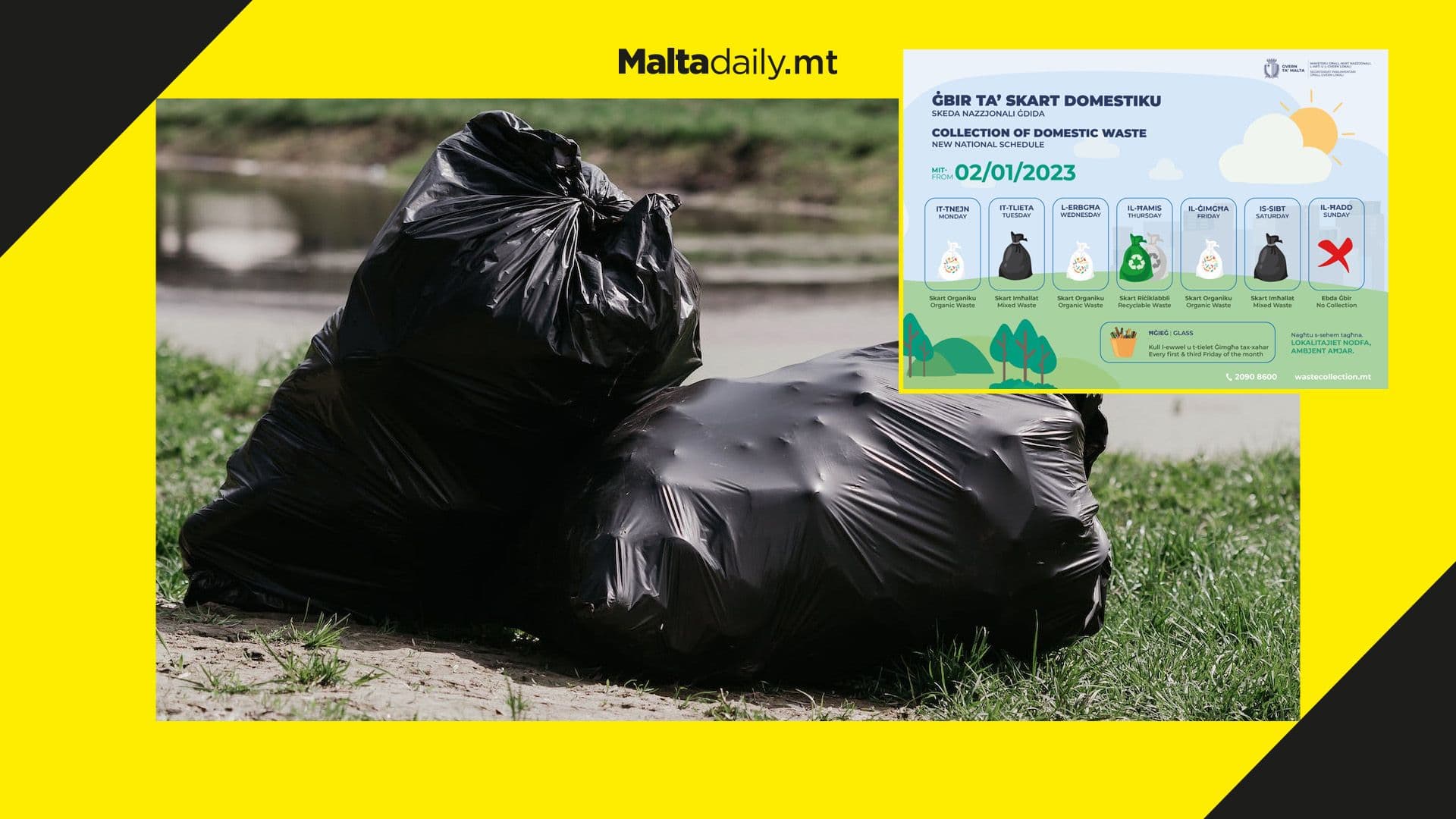 As of January: Uniform ‘waste collection’ schedule for all of Malta and Gozo