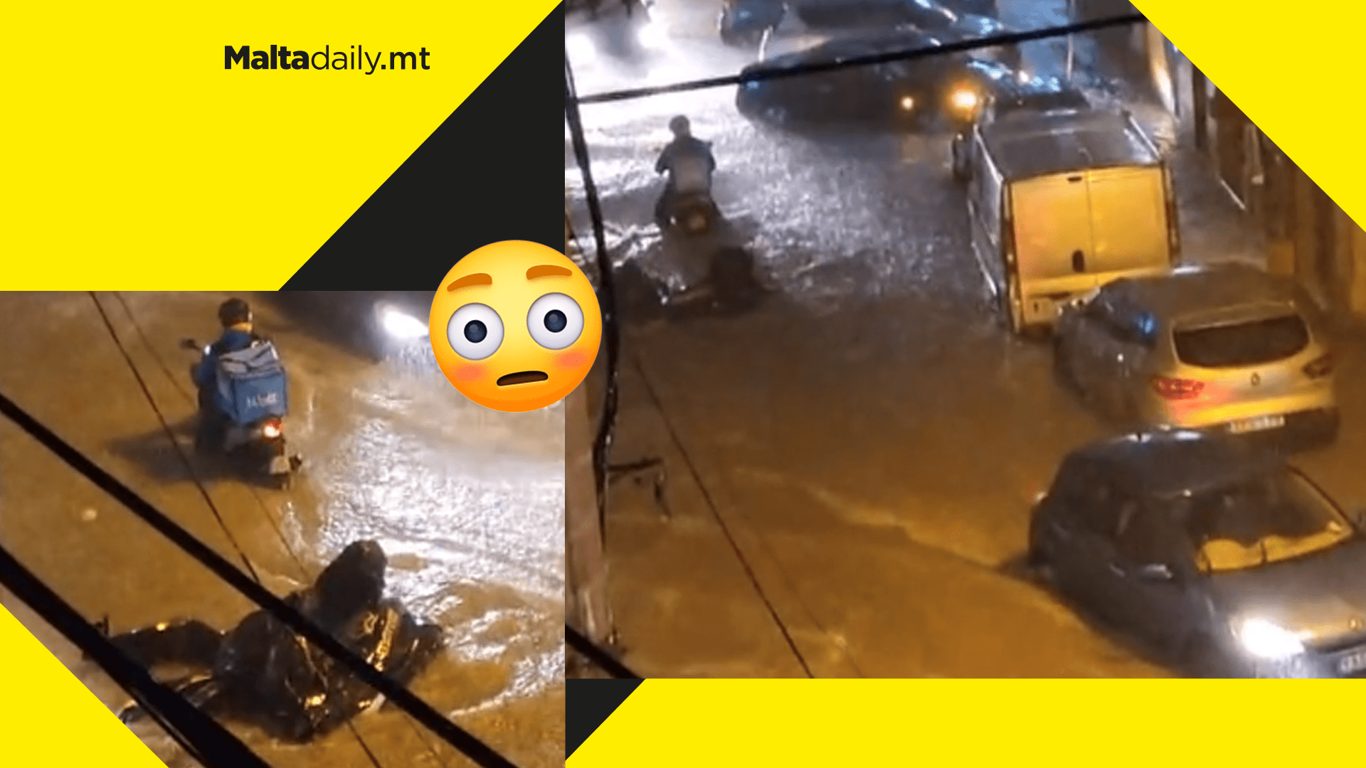 WATCH: Motorists find difficulty in major road flooding across Malta