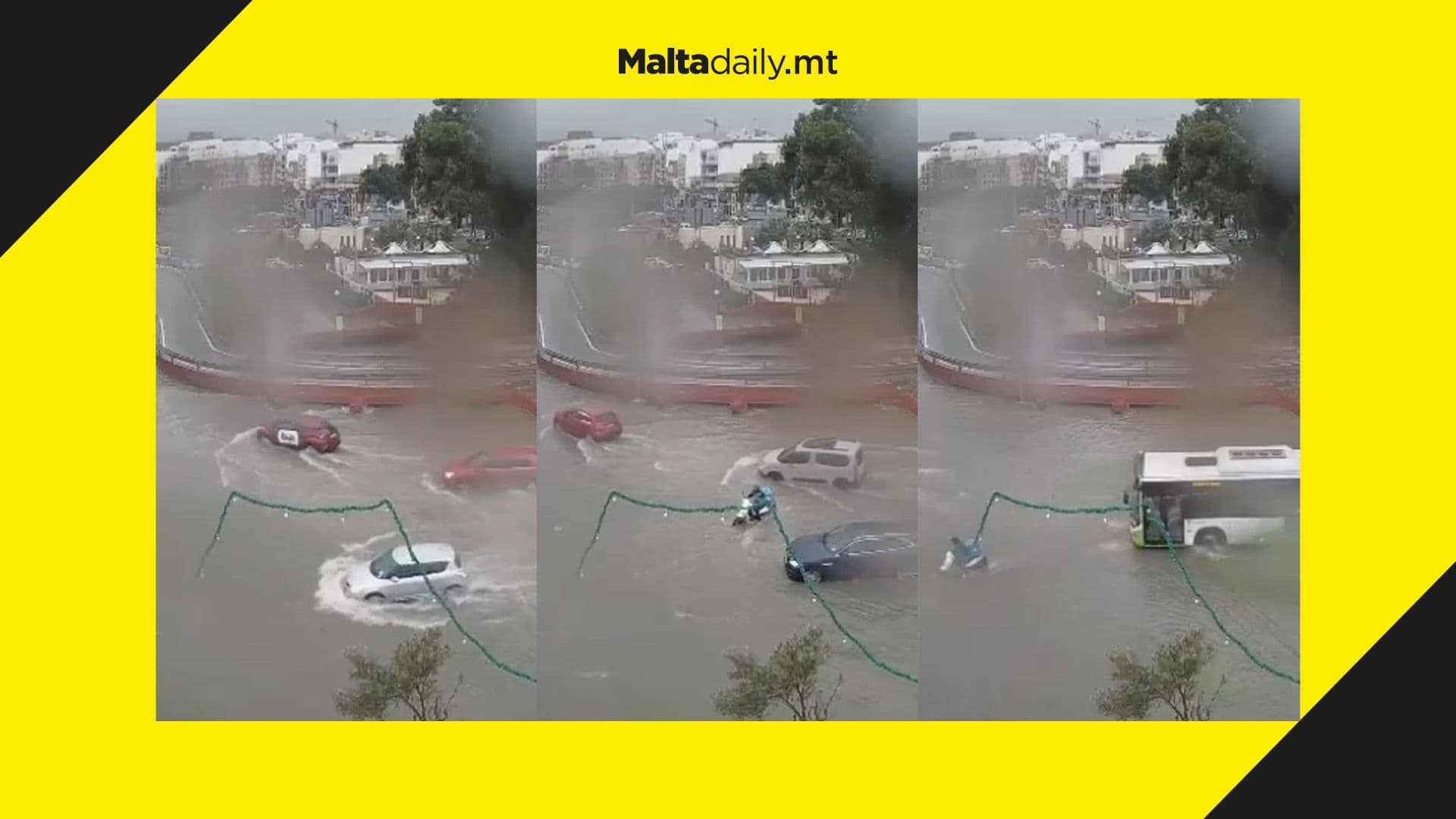 Watch: Huge floods in Imsida as public advised to remain home