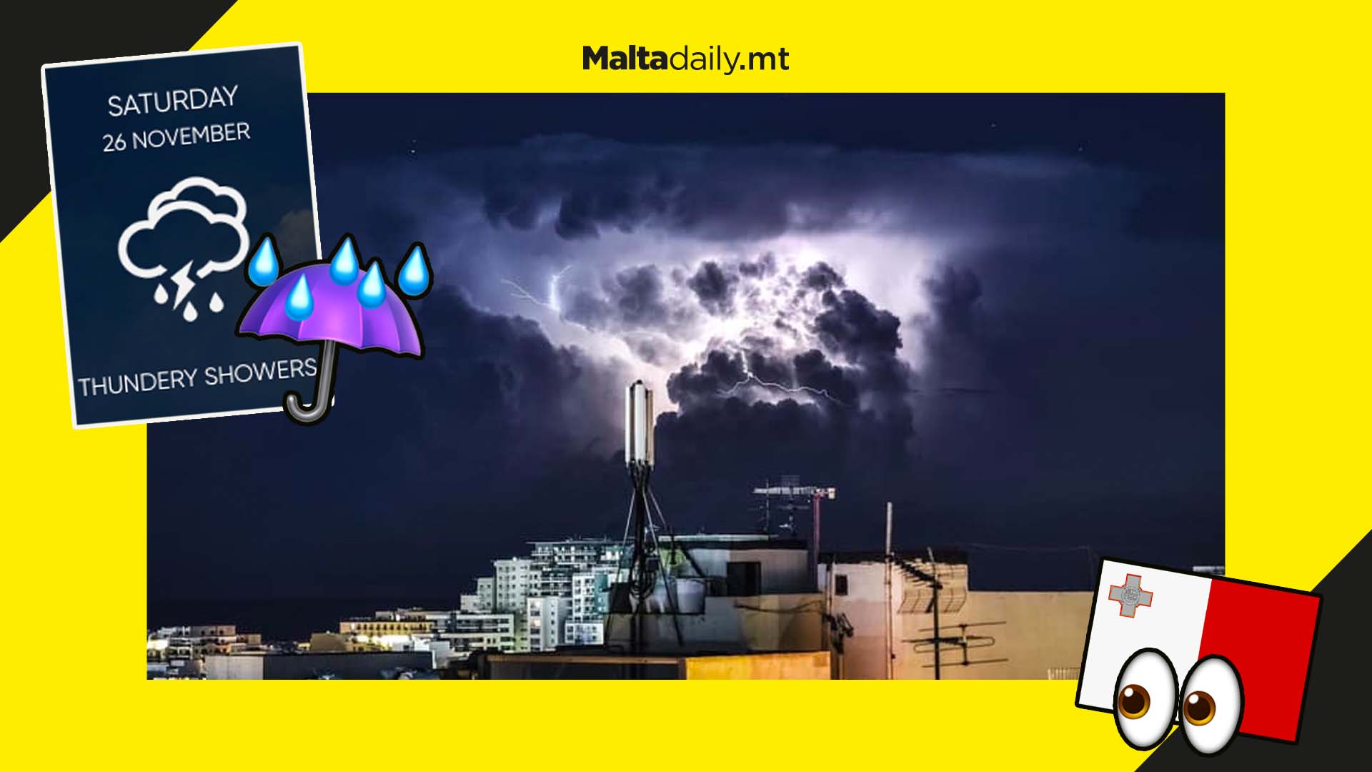 Malta will be battered by rain and wind this week – and a storm!