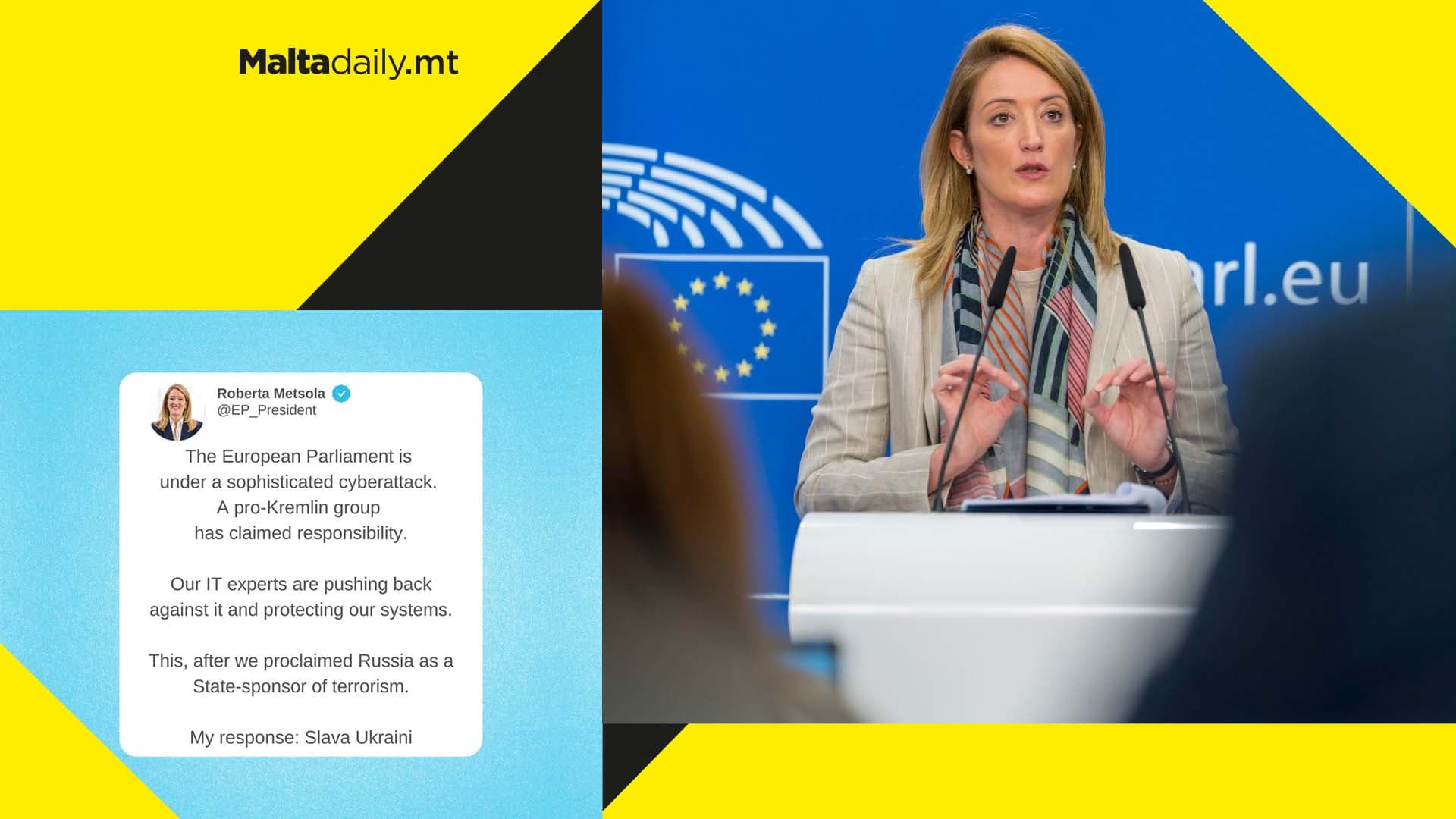 Robert Metsola responds as European Parliament falls victim to cyber-attack by pro-Kremlin group