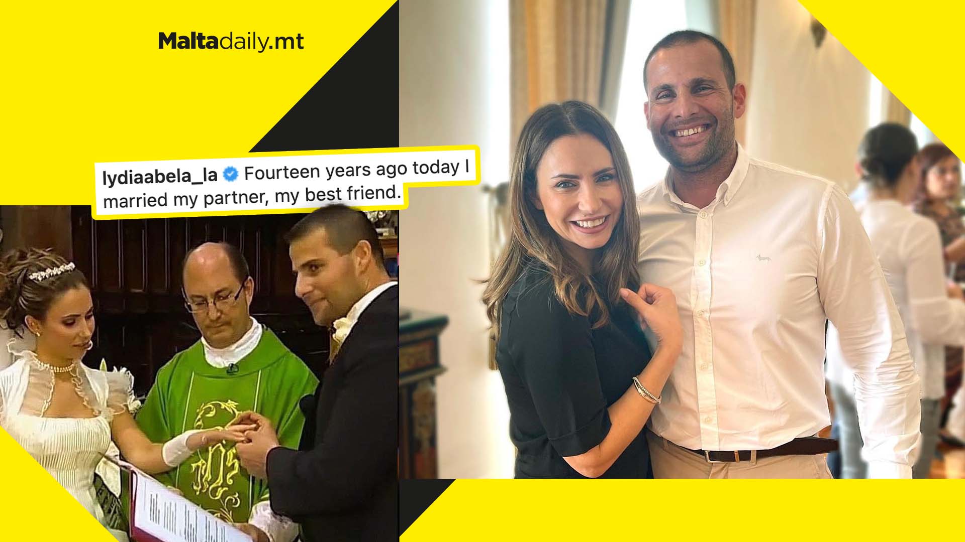 Lydia & Robert Abela look back on 14 years of marriage with emotional post