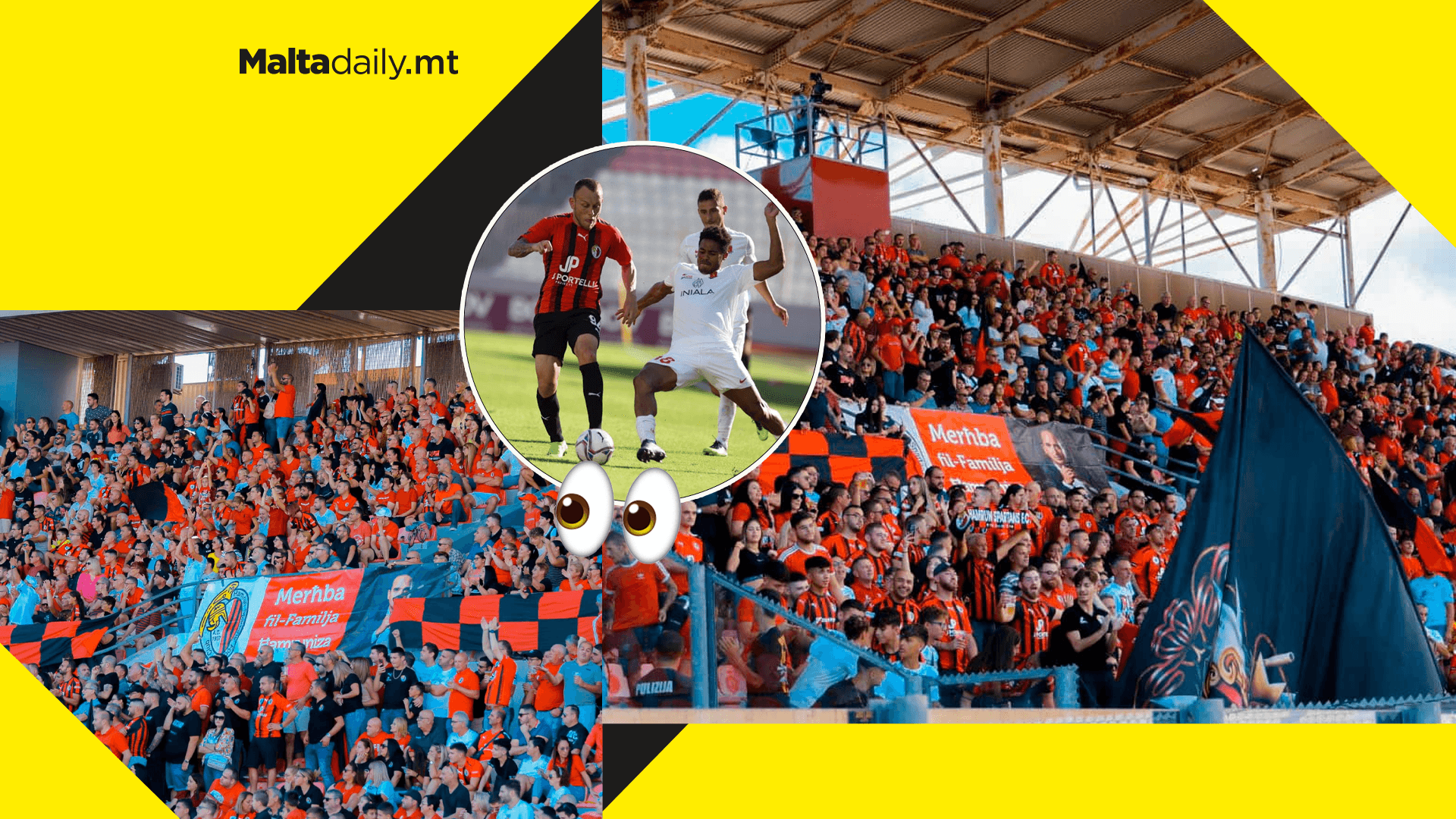 Hamrun Supporters turn up for one of the biggest rival matches against Valletta