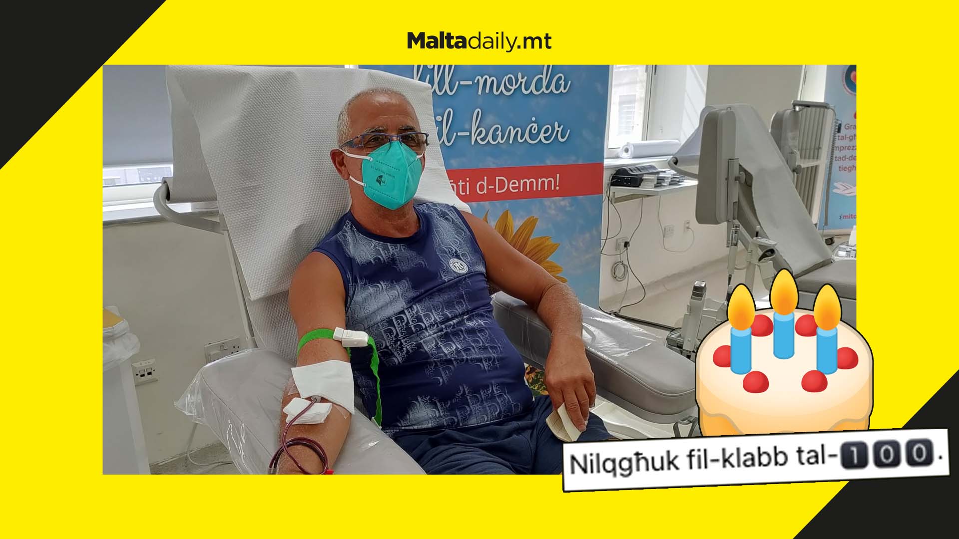 Man donates blood for the 100th time to celebrate birthday