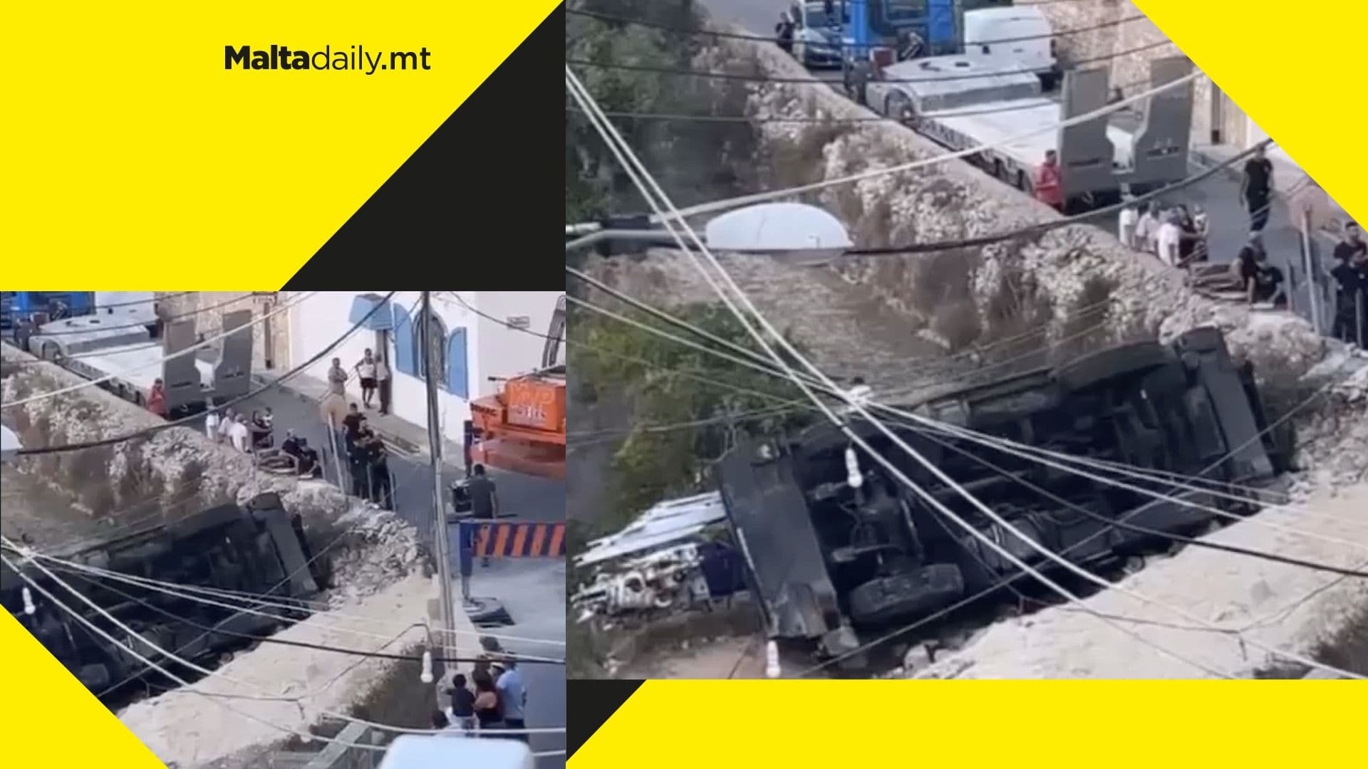 WATCH: No injuries sustained after crane topples in Gharghur
