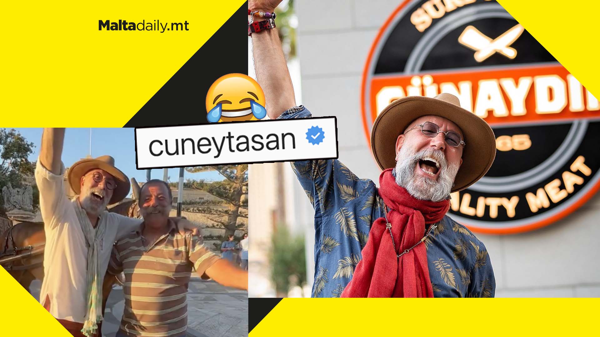 Celebrity Turkish chef visits Malta and jokes with local about building forts