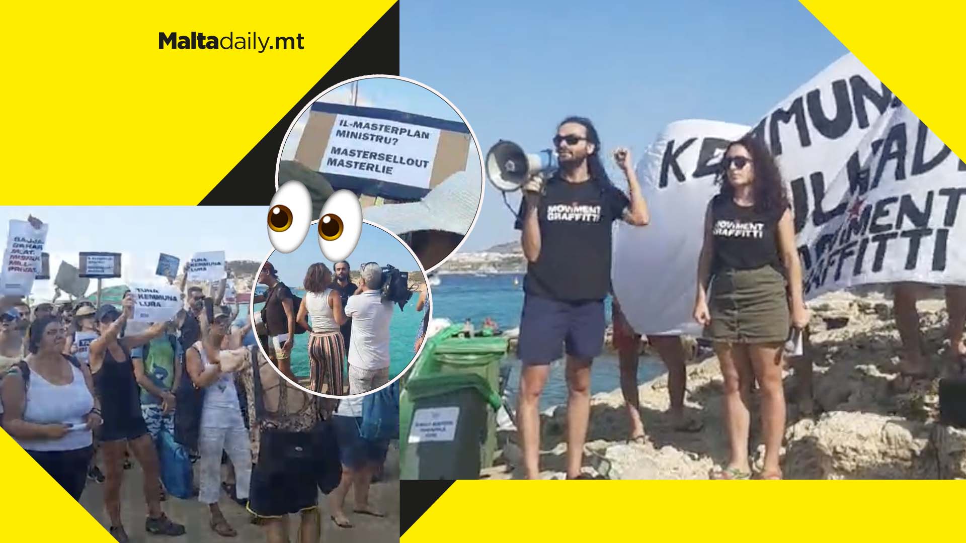 WATCH: Moviment Graffiti continue protest on Comino despite police presence