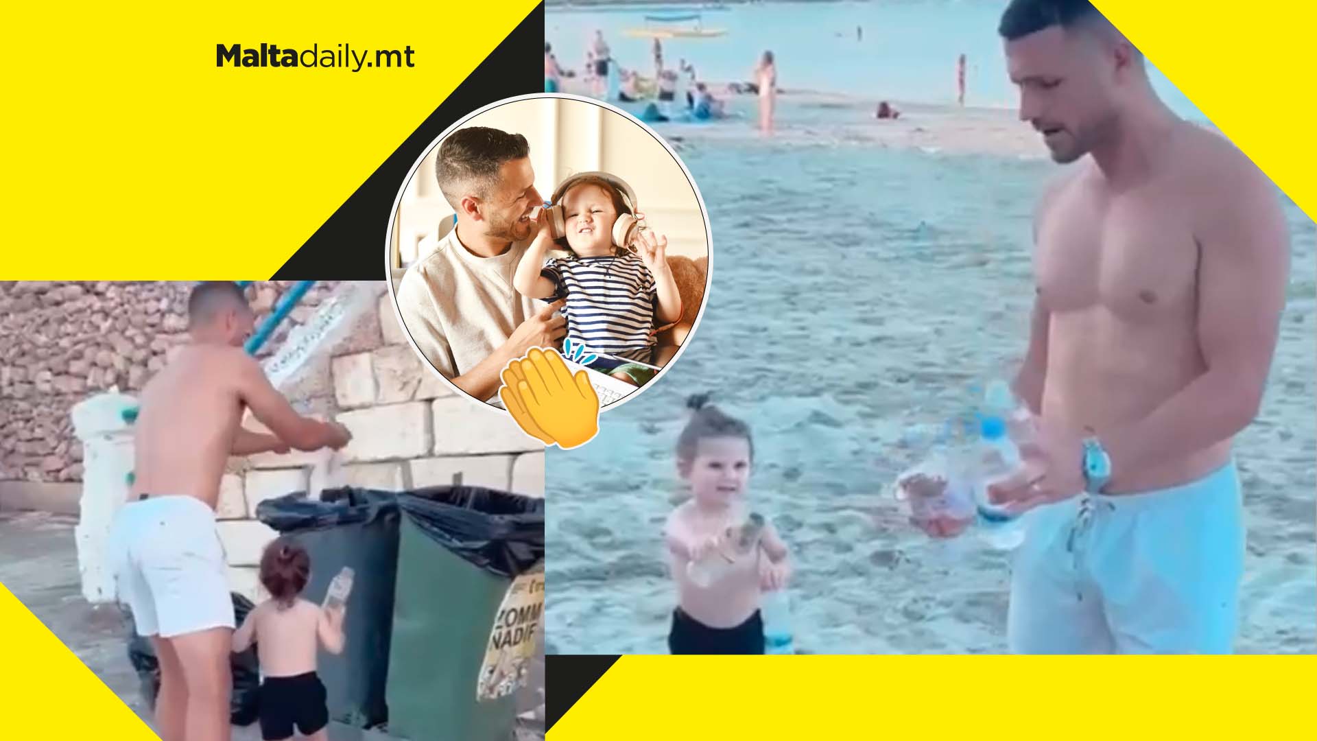 Teach Them Young: Ben Camille picks up trash off beach with son