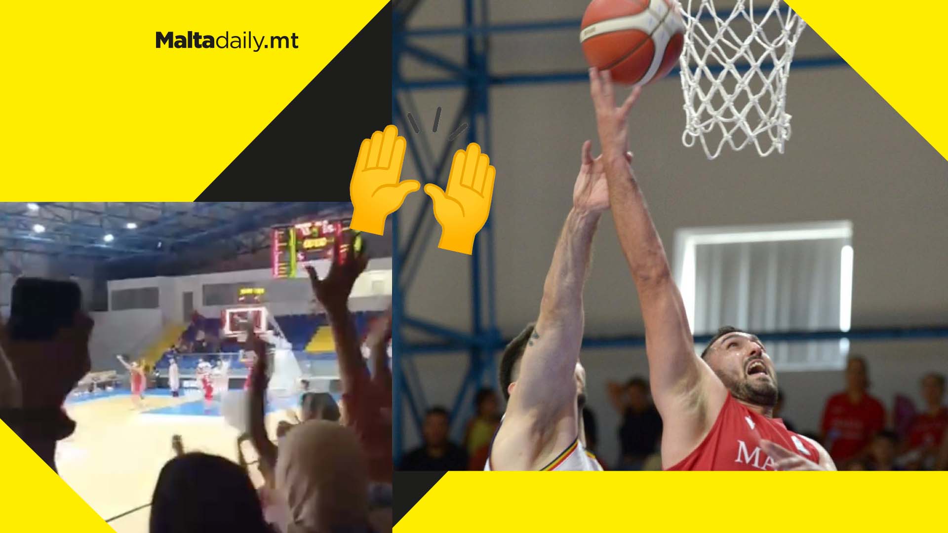 WATCH: Stadium erupts after last-second shot sends Malta basketball team to semi-finals