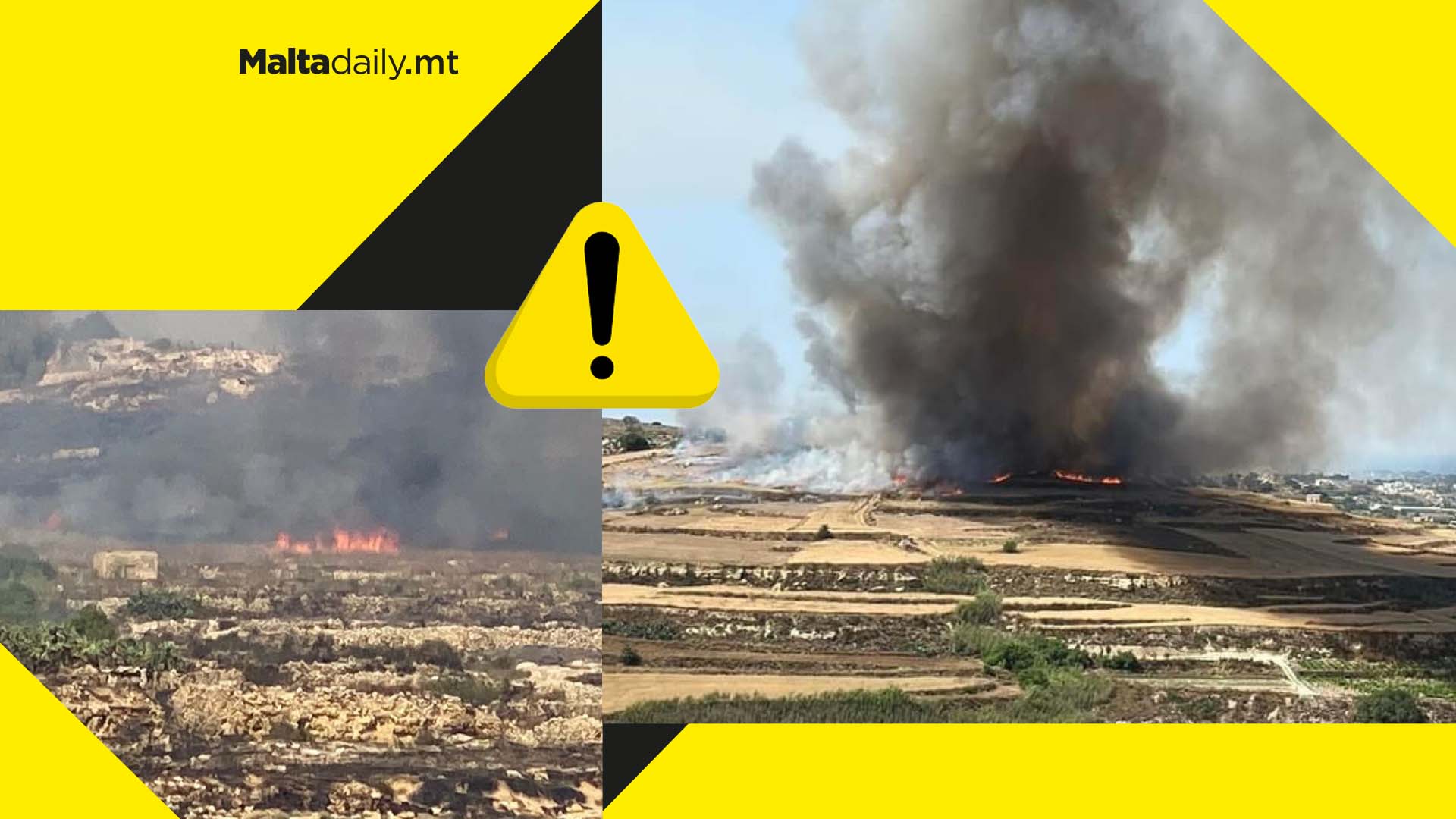 Firefighters tending to grass fire dangerously close to Mgarr harbour