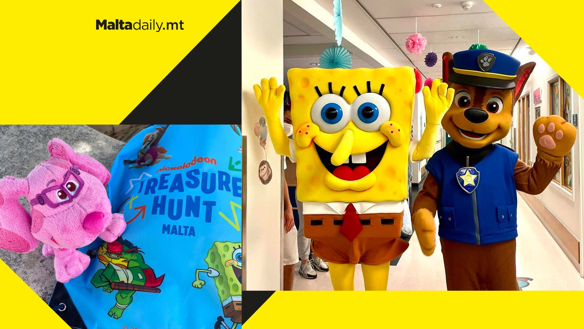 SpongeBob & Chase from Paw Patrol visit children’s ward at Mater Dei