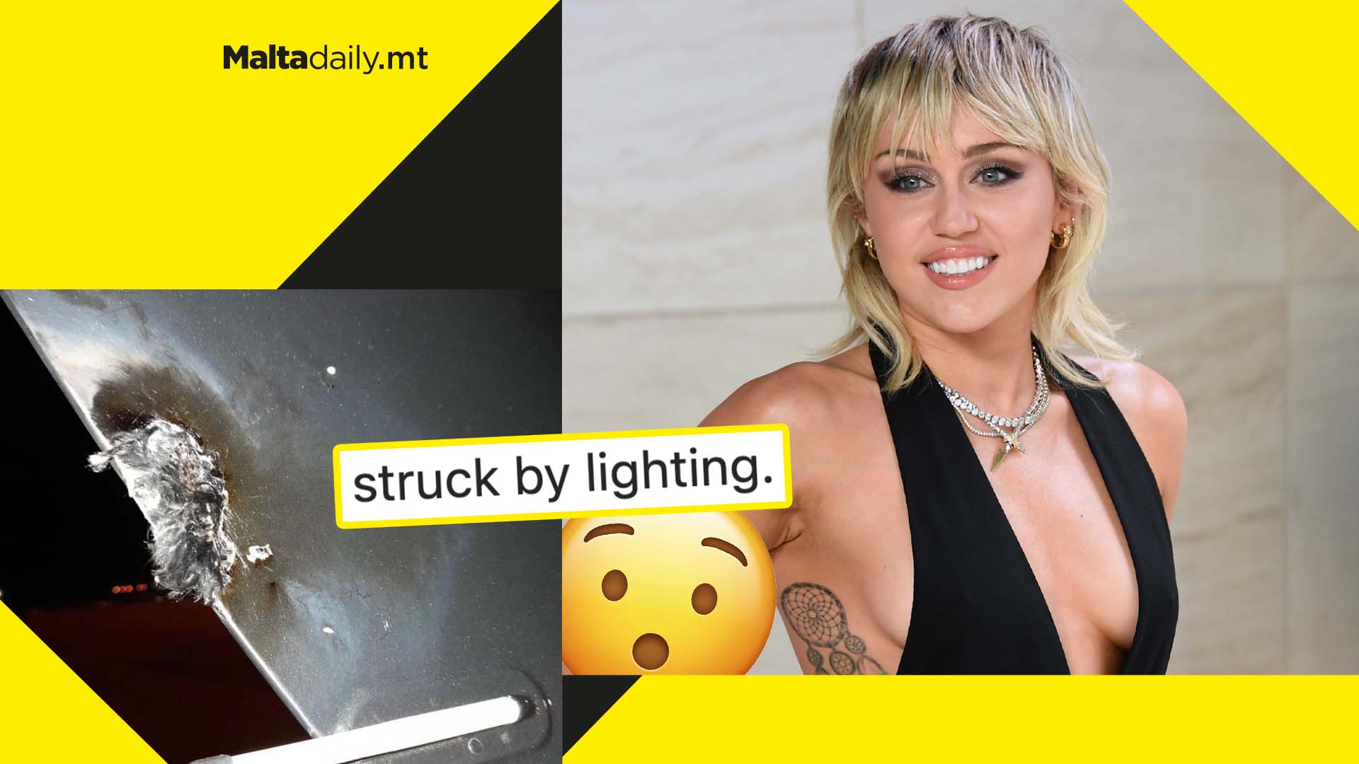 Miley Cyrus’ plane gets struck by lightning and makes emergency landing