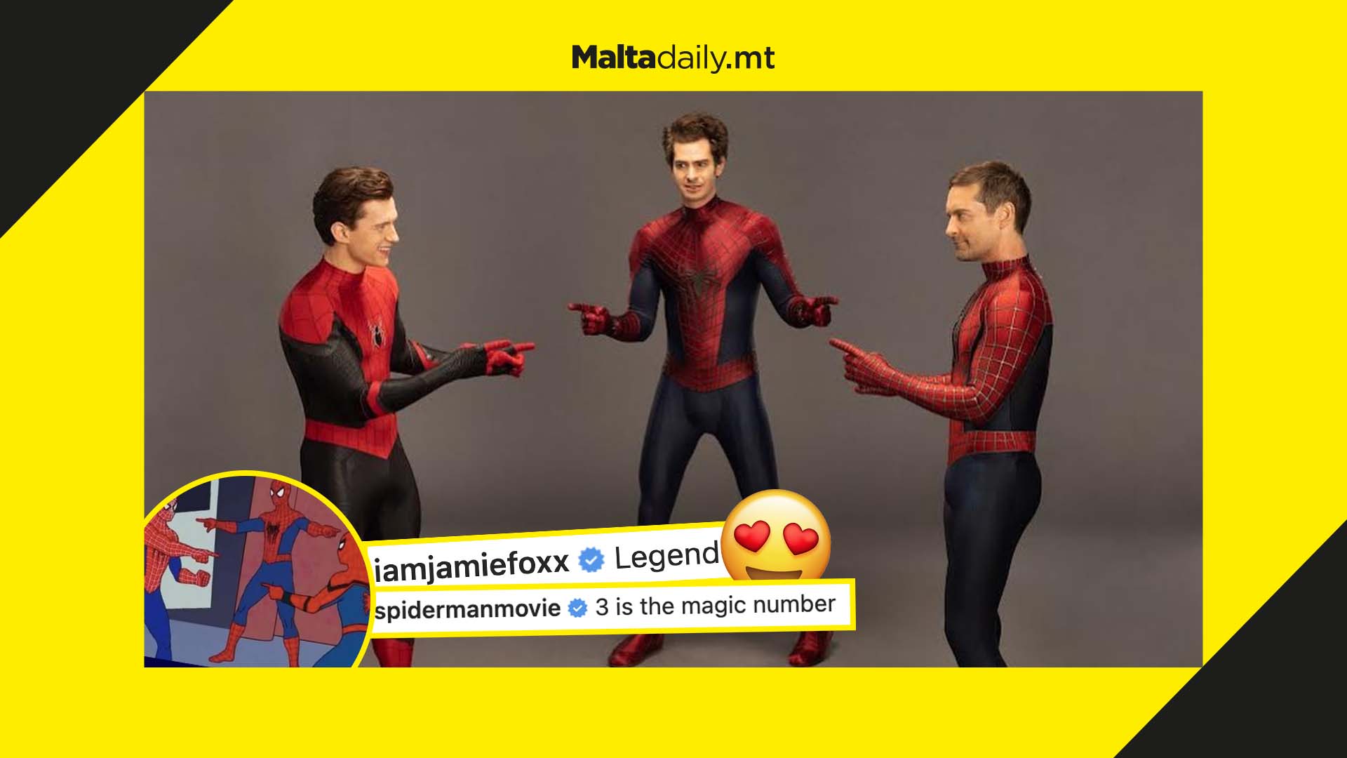 Spider-Man stars recreate iconic meme to celebrate ‘No Way Home’ release