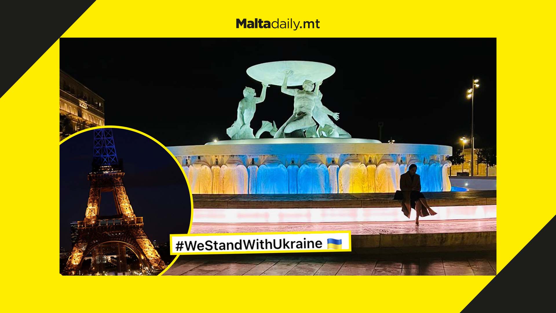 Triton Fountain among landmarks to light up in support of Ukraine
