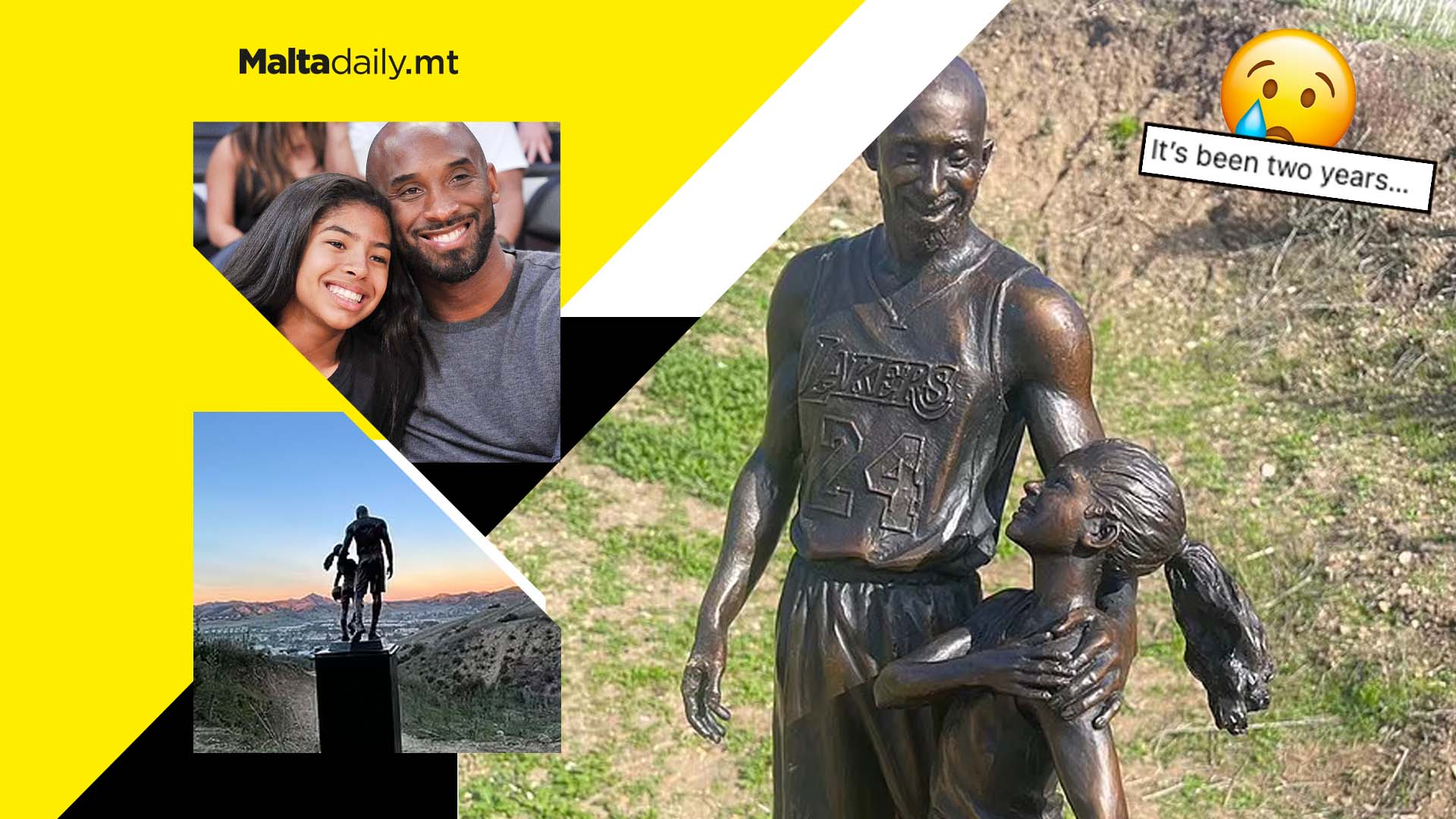 Kobe Bryant and daughter Gianna immortalised in bronze LA statue