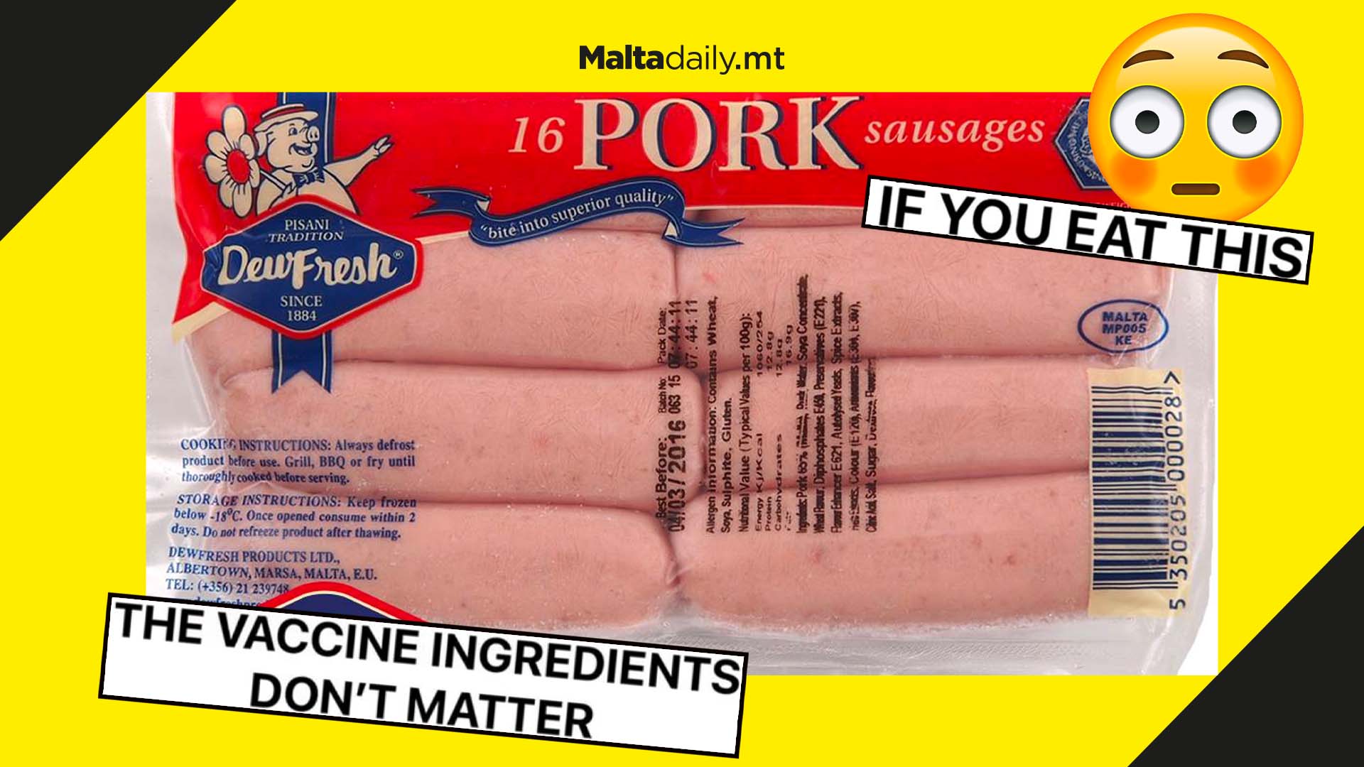 DewFresh Malta offering free sausages to the vaccinated