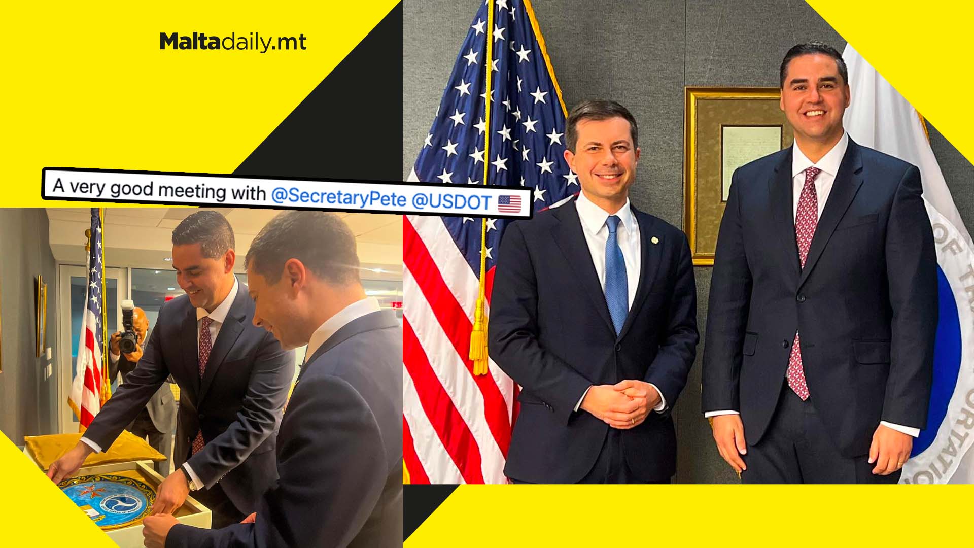 Ian Borg meets Pete Buttigieg in Washington’s Transport Department