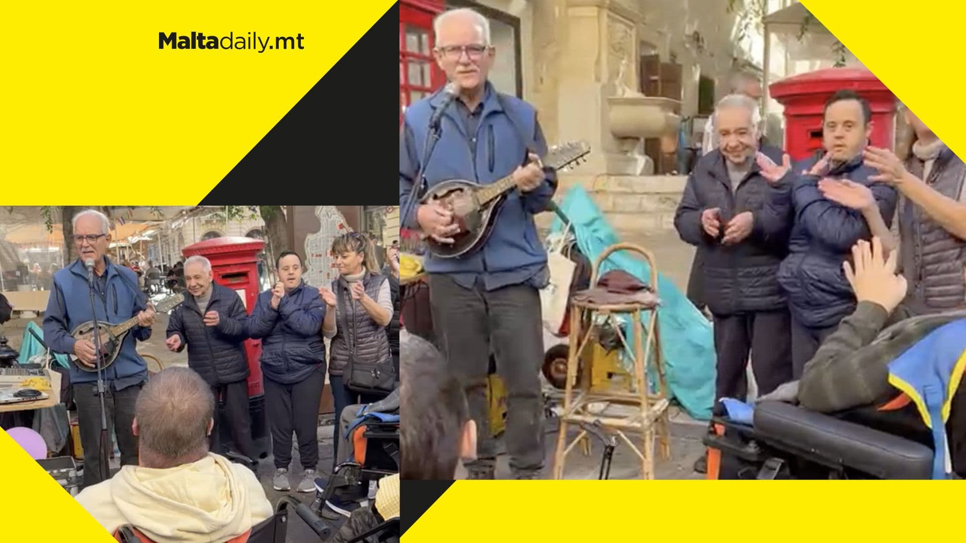WATCH: Aġenzija Sapport group gathers in Valletta to sing Christmas Carols with Benny