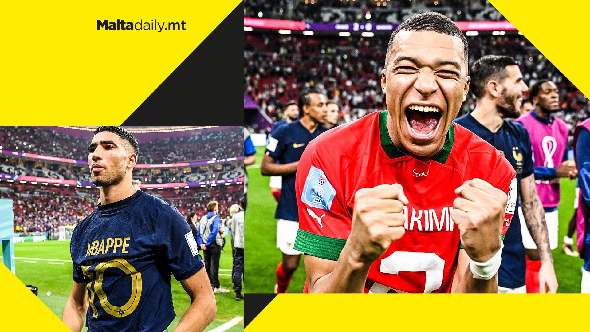 WATCH: Mbappé & Hakimi swap shirts after intense World Cup clash