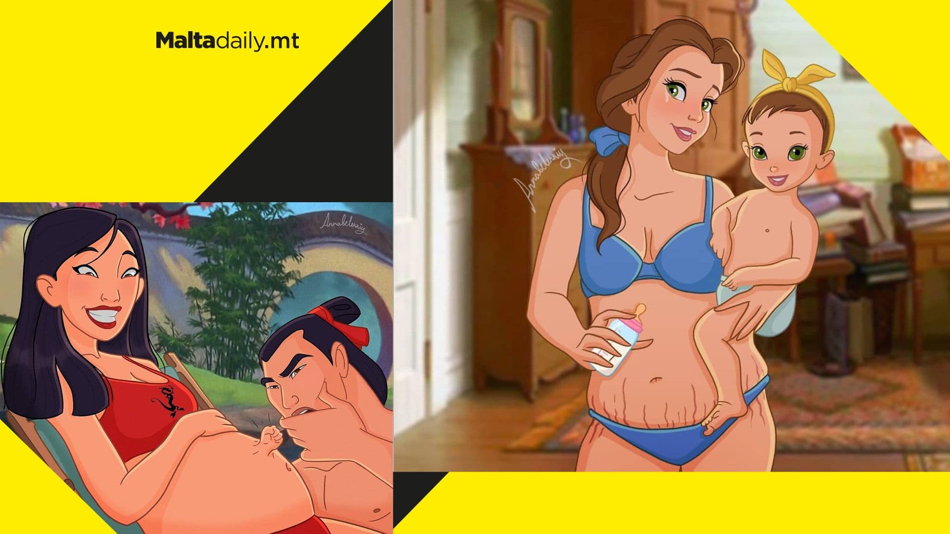 Artist turns Disney princesses into mothers in striking illustration series