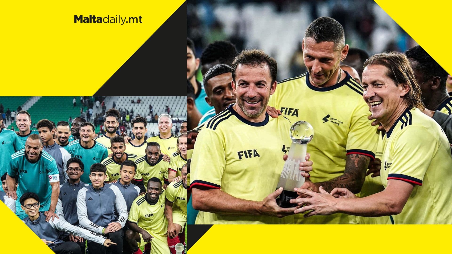 Football legends play Qatar workers at FIFA World Cup as president Infantino referees