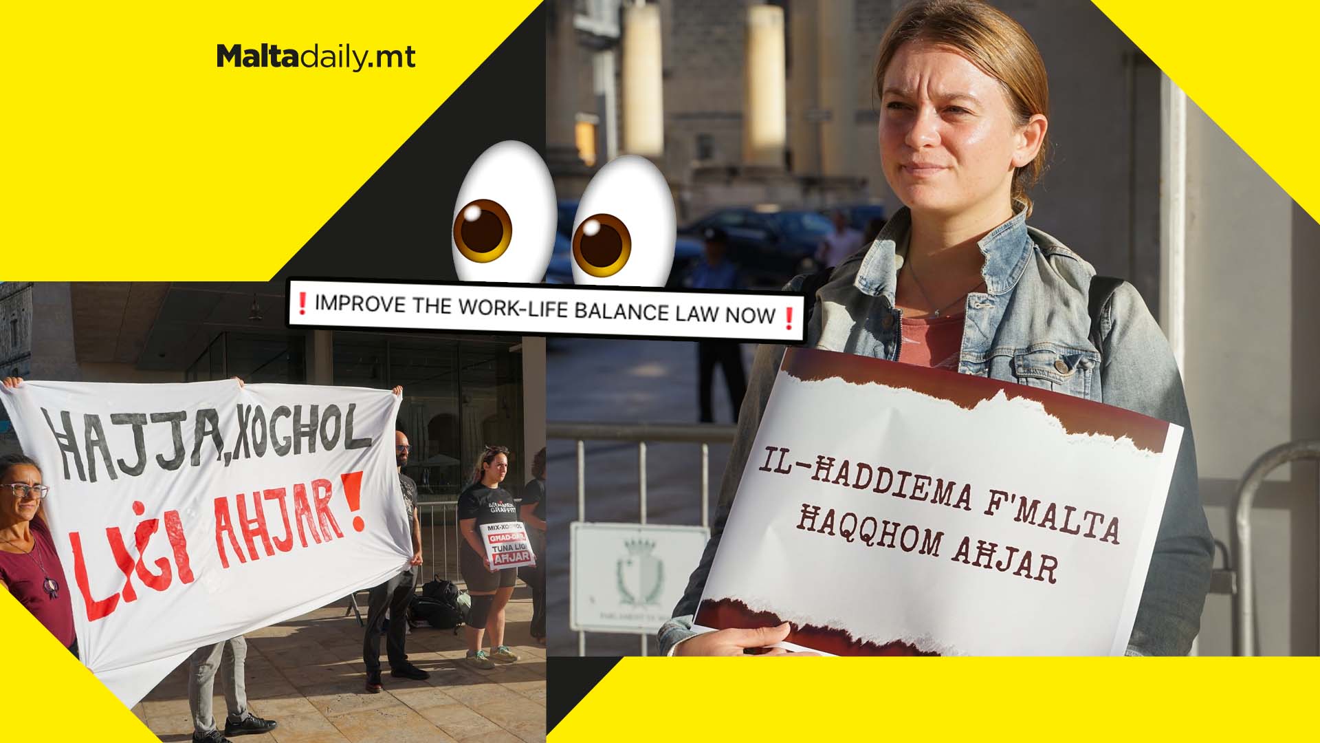 Protest for better work-life balance takes to Valletta streets