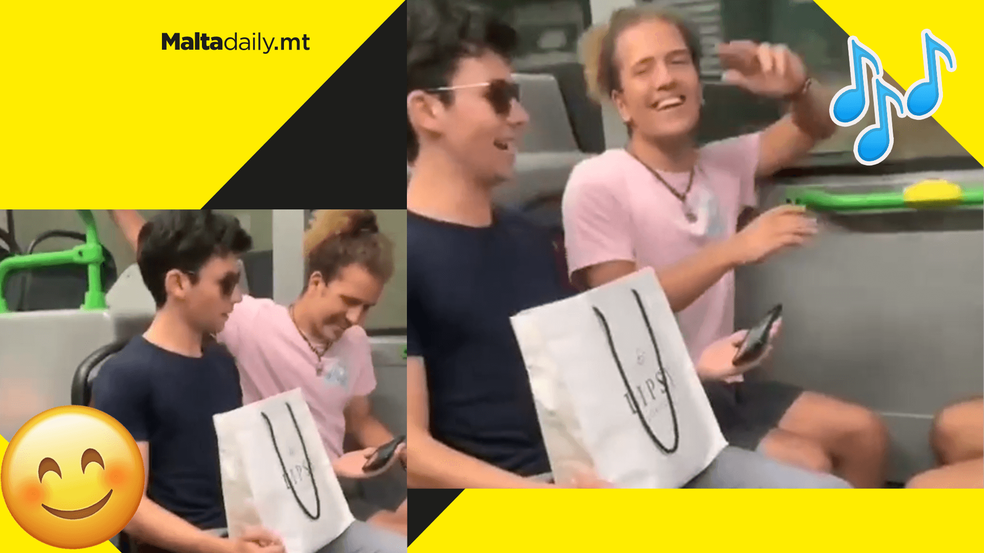 Wholesome group sing in Tal-Linja to spread some positive vibes