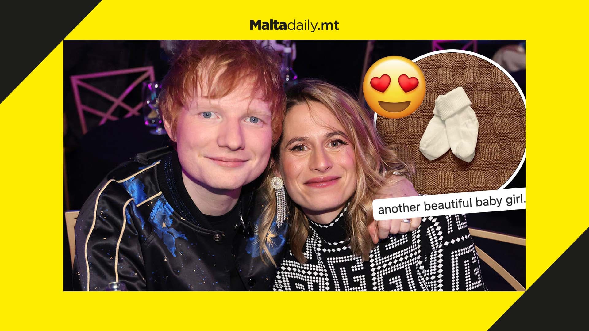 Ed Sheeran reveals that he & wife Cherry Seaborn have welcomed baby girl