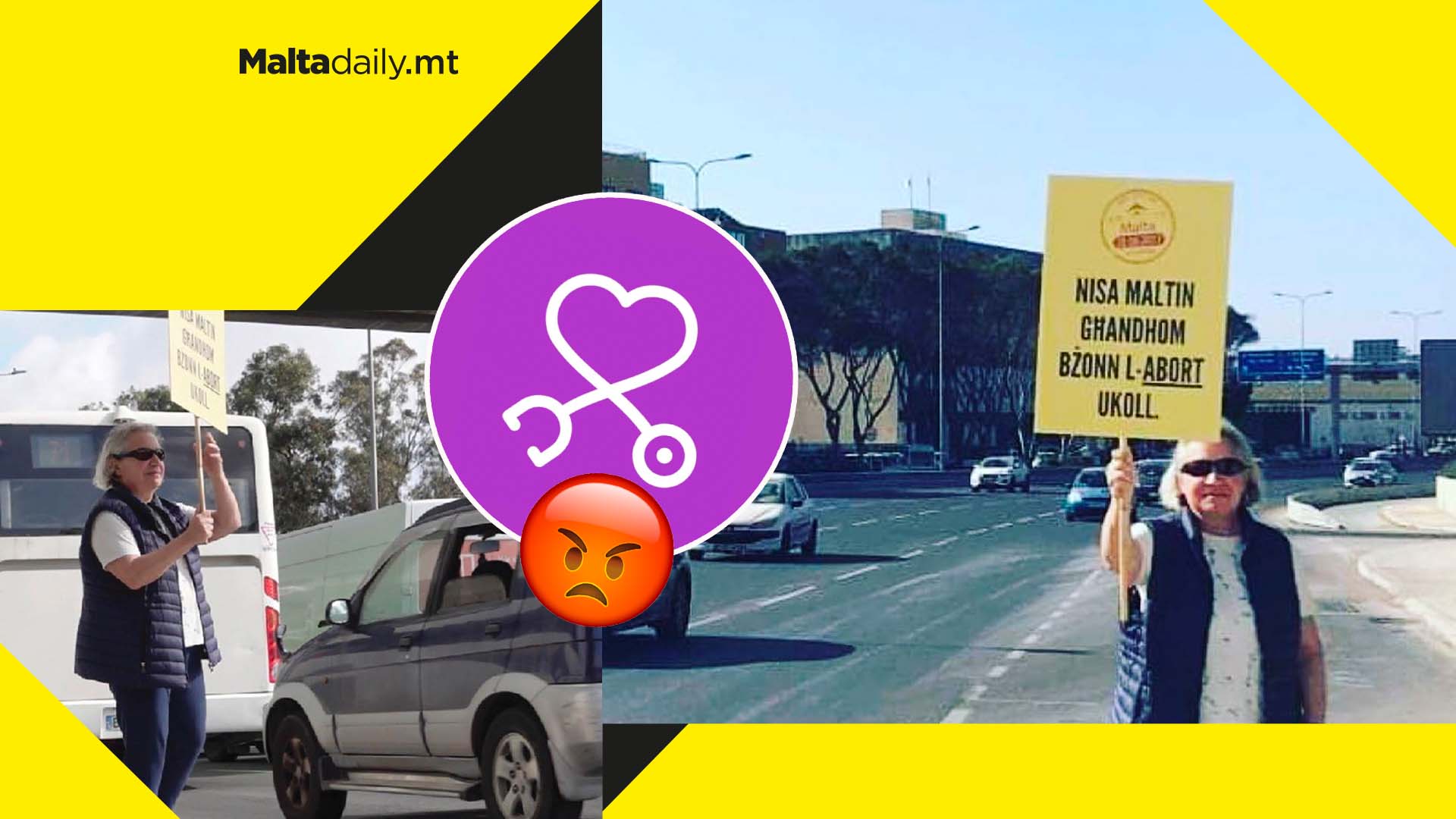 Pro-choice activist assaulted by driver during protest in Aldo Moro Road