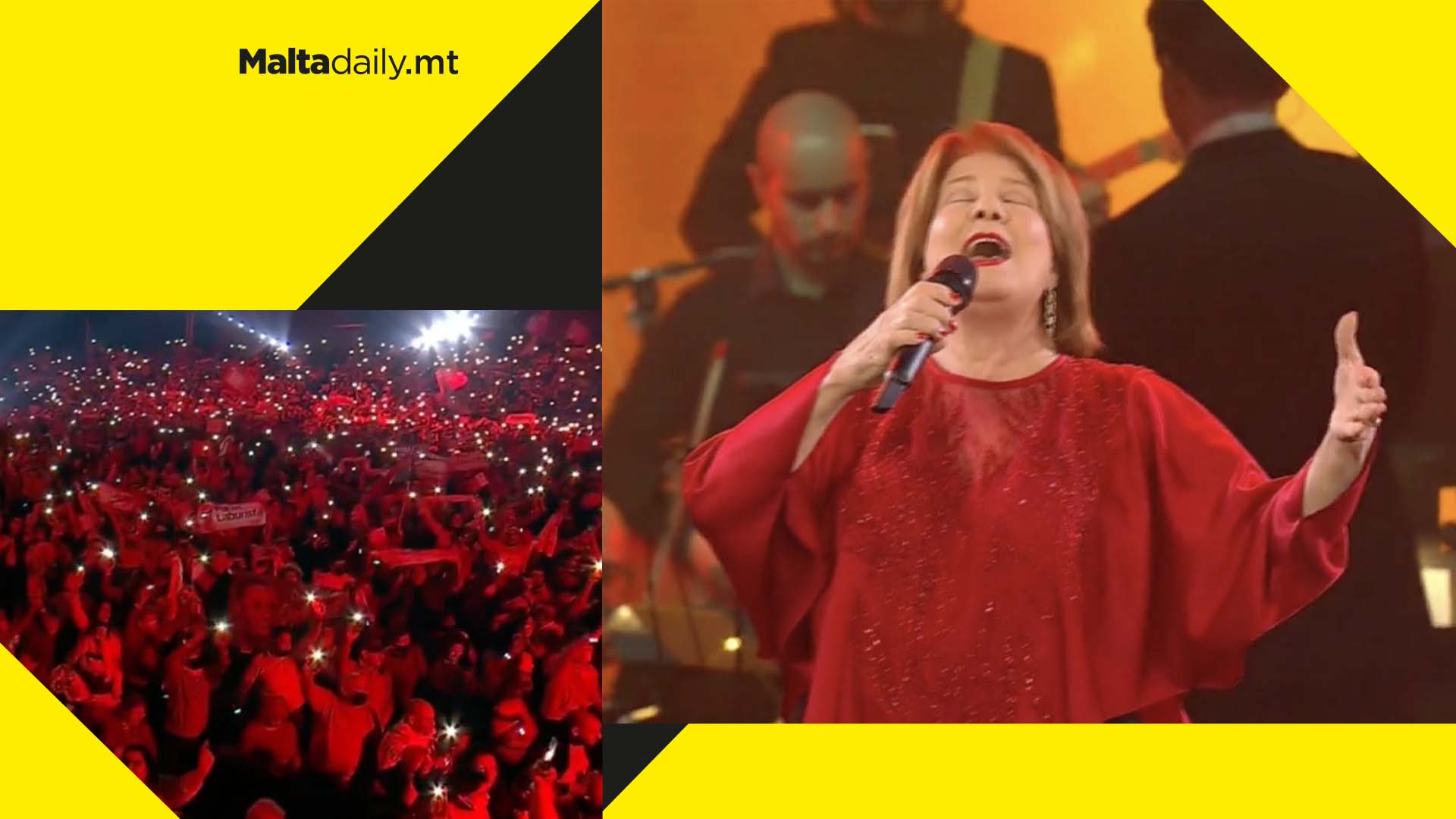 Crowd erupts as Mary Spiteri takes Labour meeting stage to sing Ġensna theme