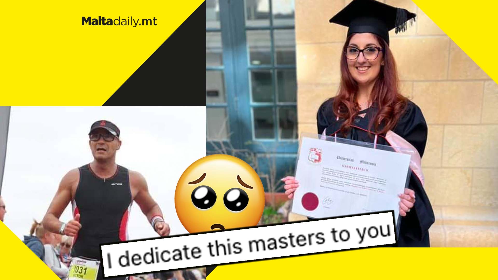 Cancer survivor dedicates masters degree to Dr Victor Calvagna