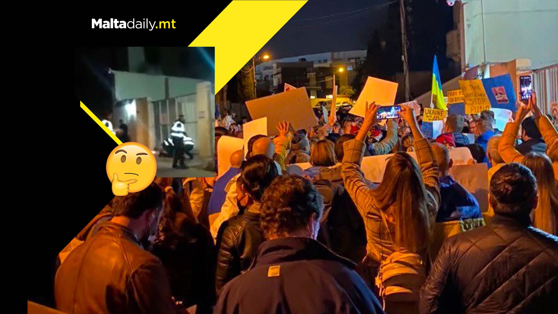 Protest items outside Russian Embassy repositioned for safety