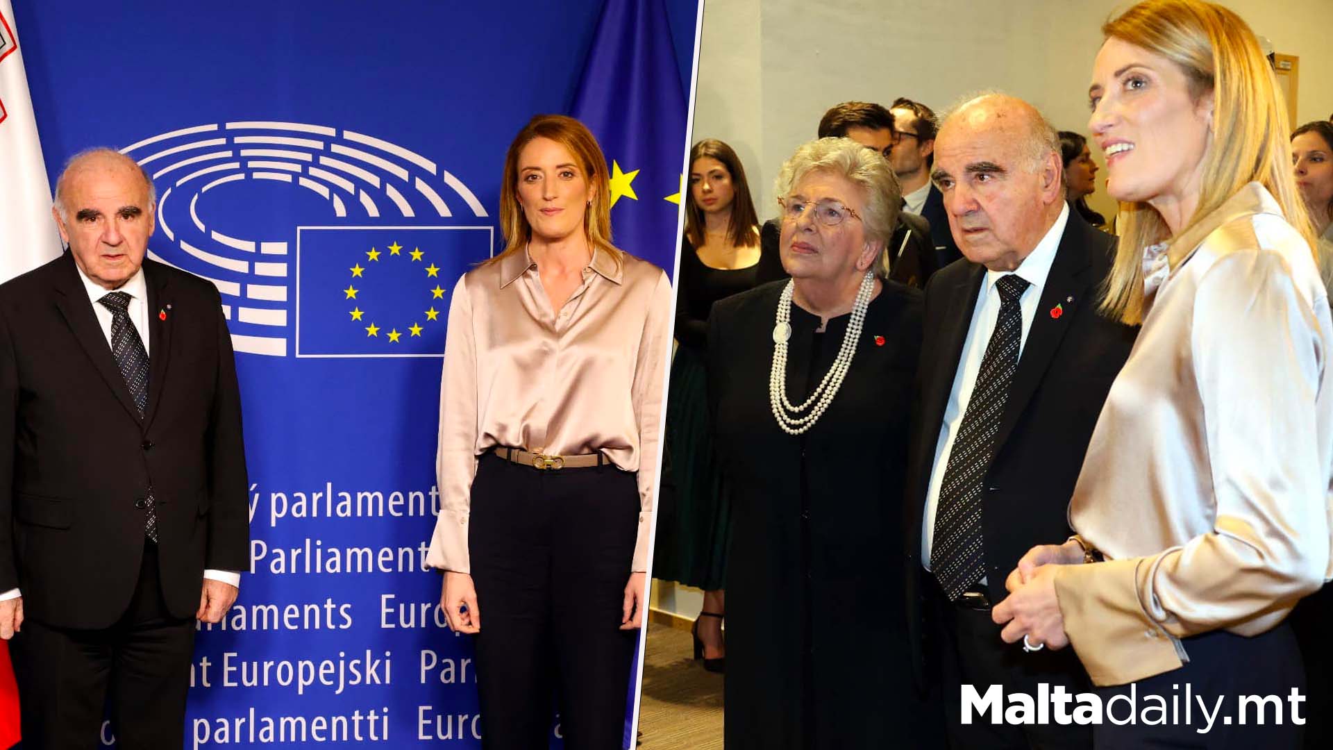 President George Vella Meets Roberta Metsola In Brussels