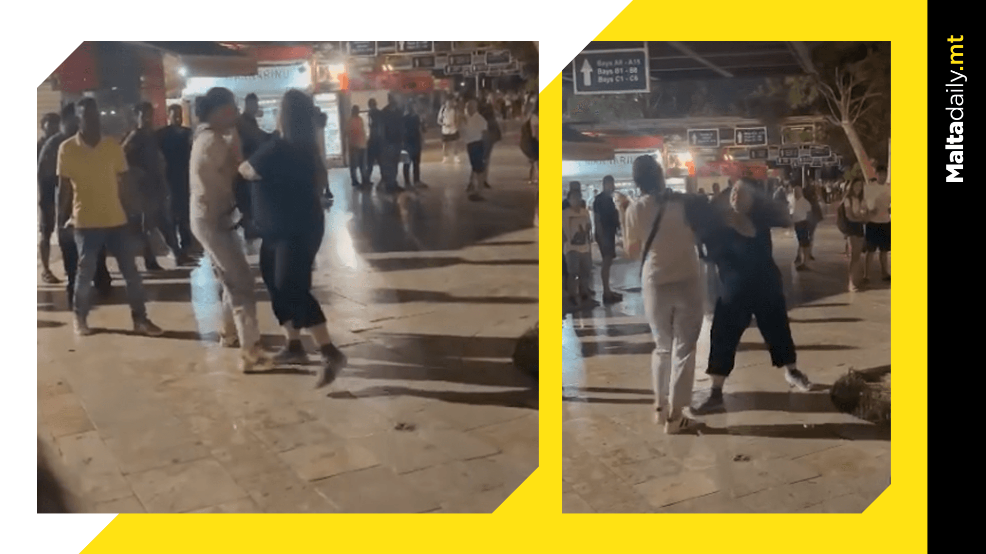 Late Evening Fight At Valletta Bus Terminus