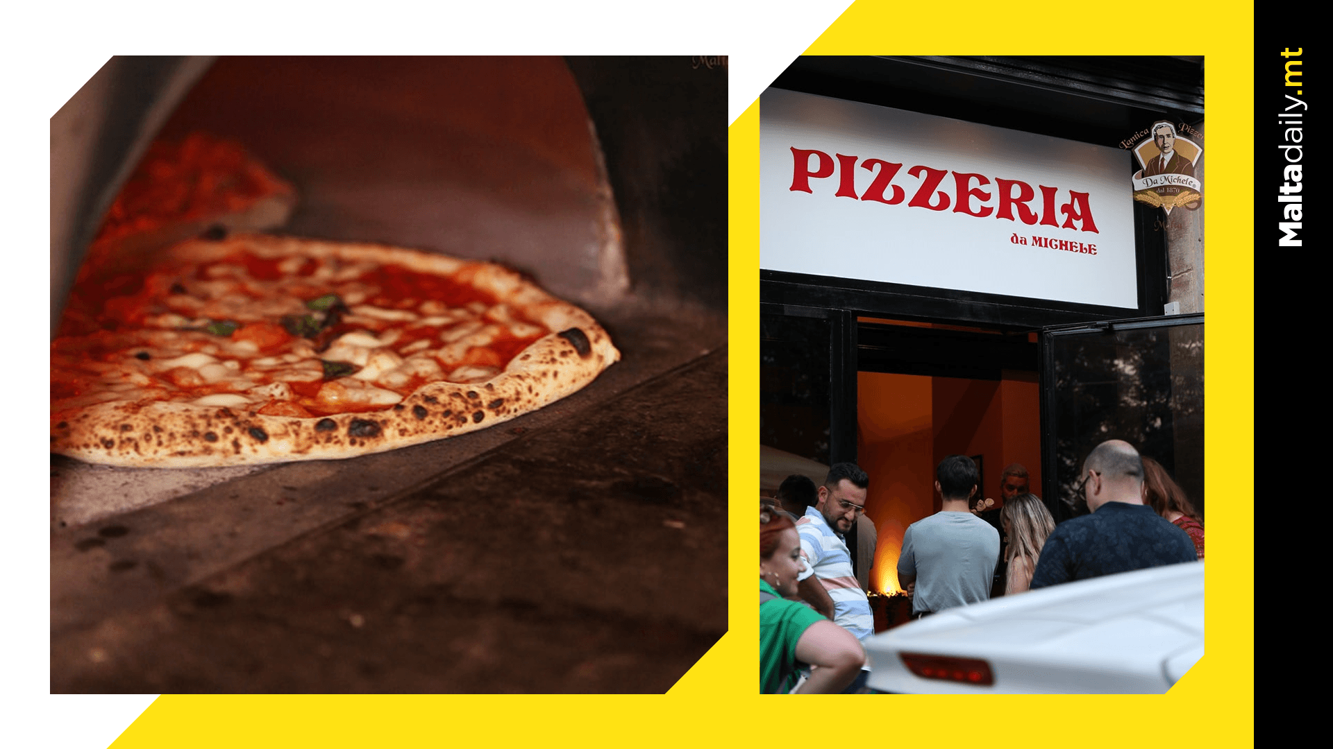 Pizzeria Di Michele In Malta With Massive Queue On Opening Weekend