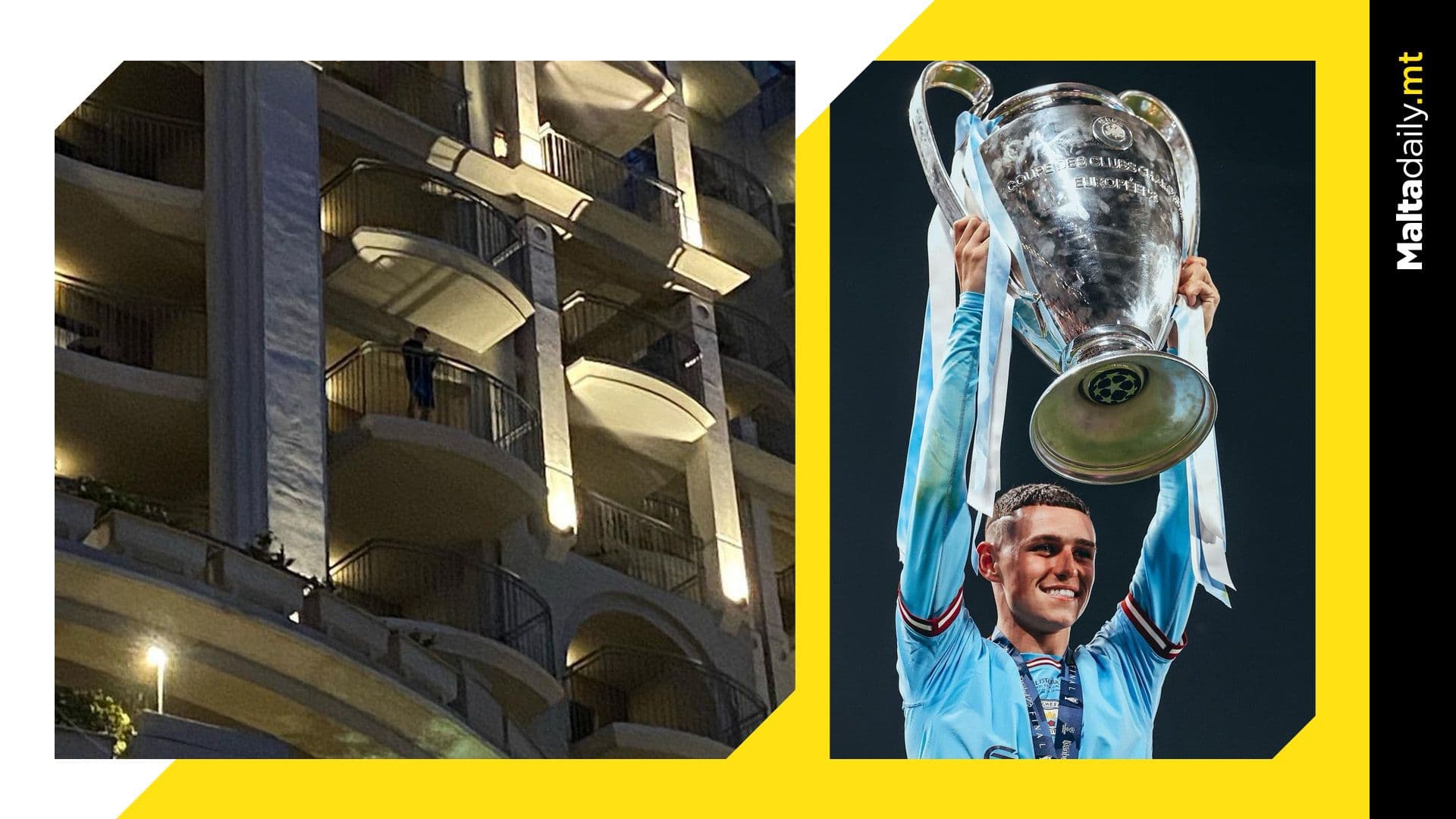 Phil Foden spotted chilling in a hotel balcony ahead of Malta-England game
