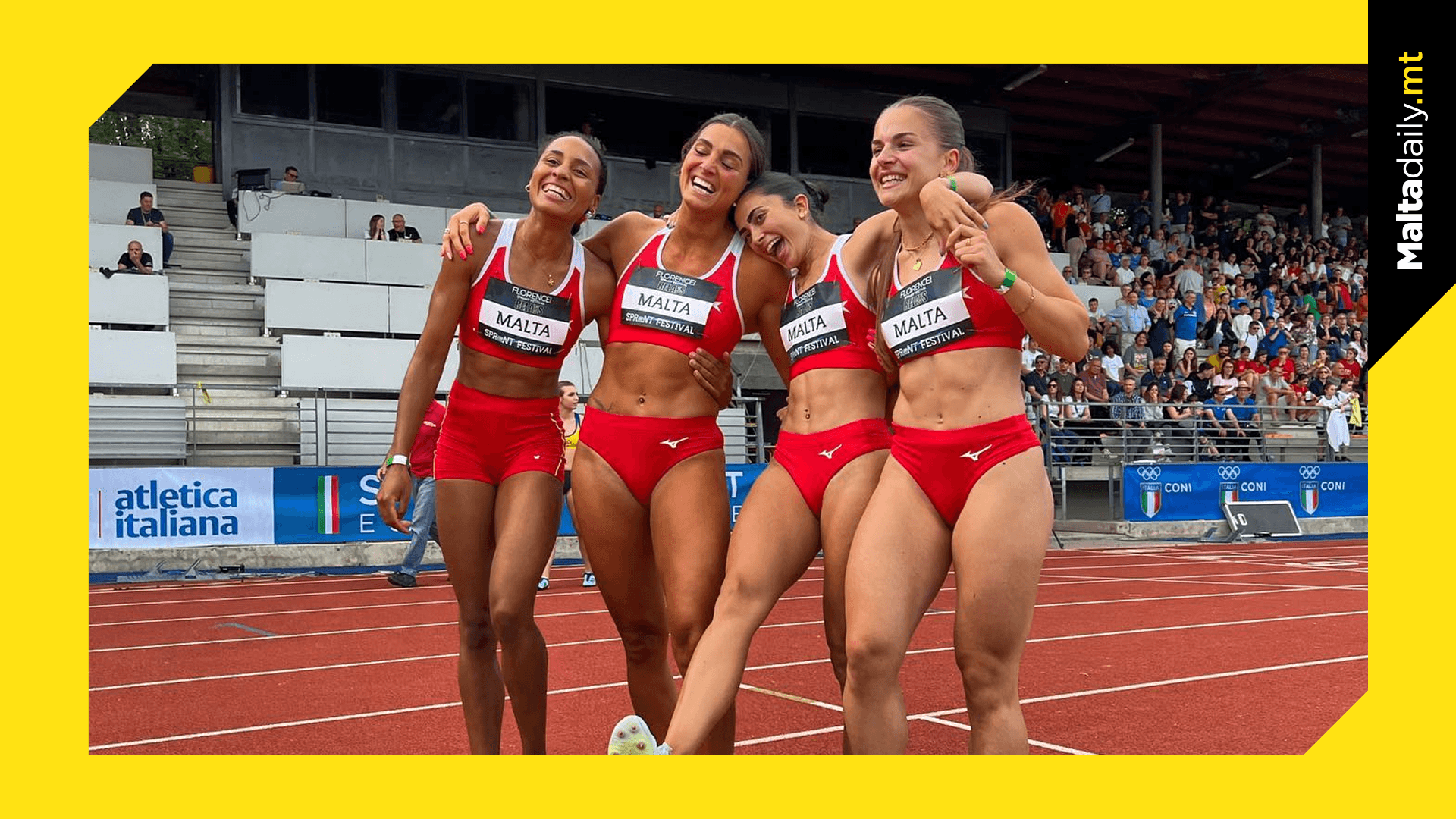 New national record of 44.98 seconds in 4×100 relay