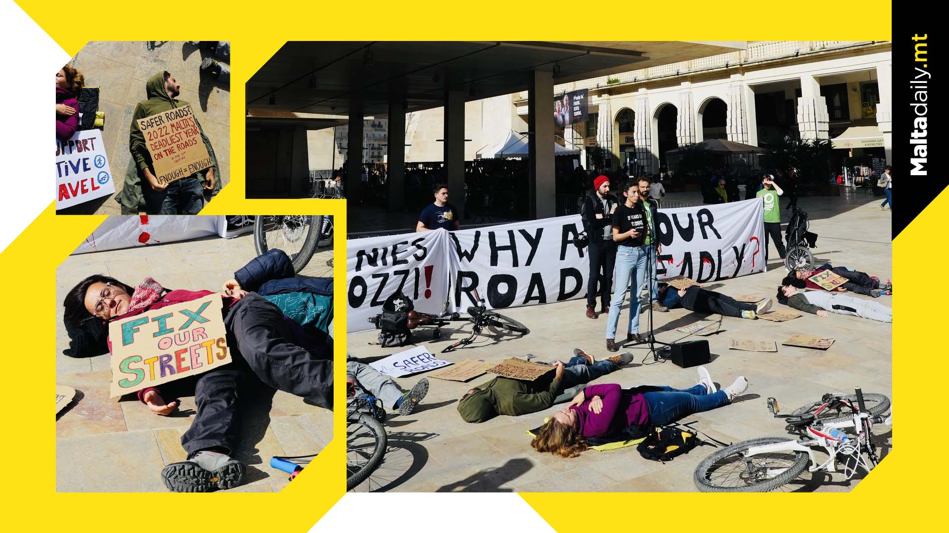 Lie-in protest addresses Malta’s road fatalities and inefficiencies