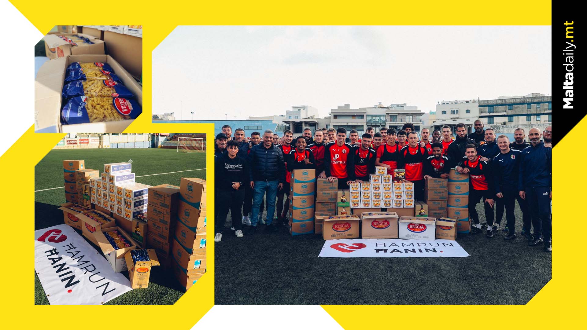 Ħamrun Spartans with massive donation to FoodBank Lifeline Foundation
