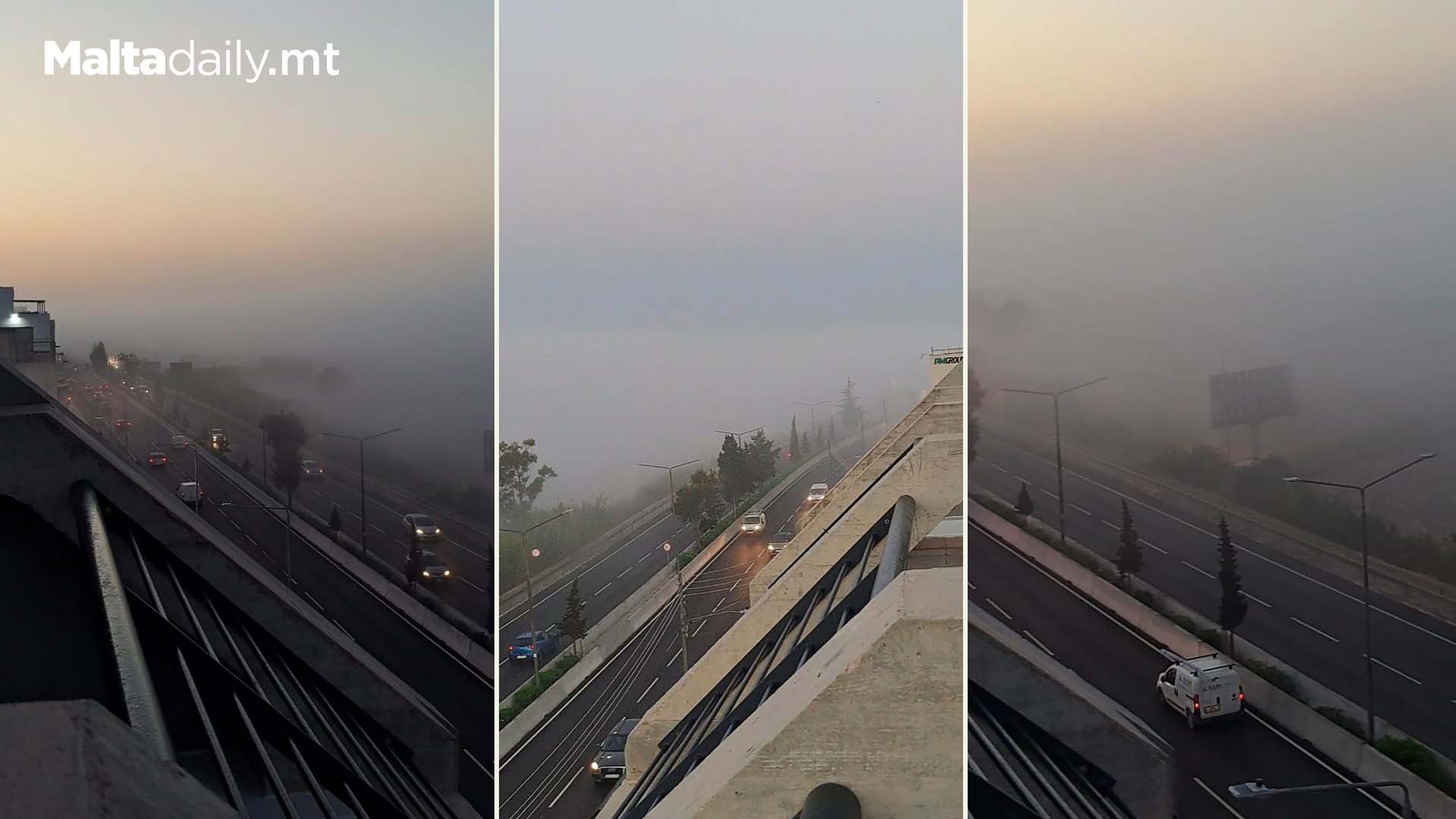 Thick Fog Descends On Malta In Early Morning Hours