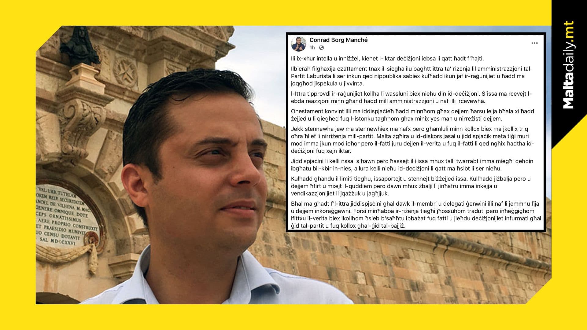 Conrad Borg Manché Resigns From The Labour Party